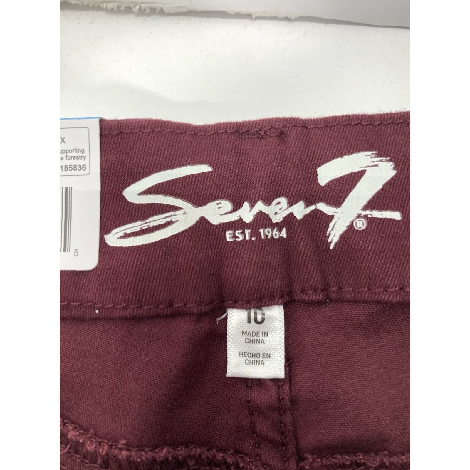 Vintage Seven7 Jeans Women 10 30X31 High Rise Stretch Skinny Denim NWT Maroon Red Size 32" / US 10 / IT 46 - 6 Thumbnail