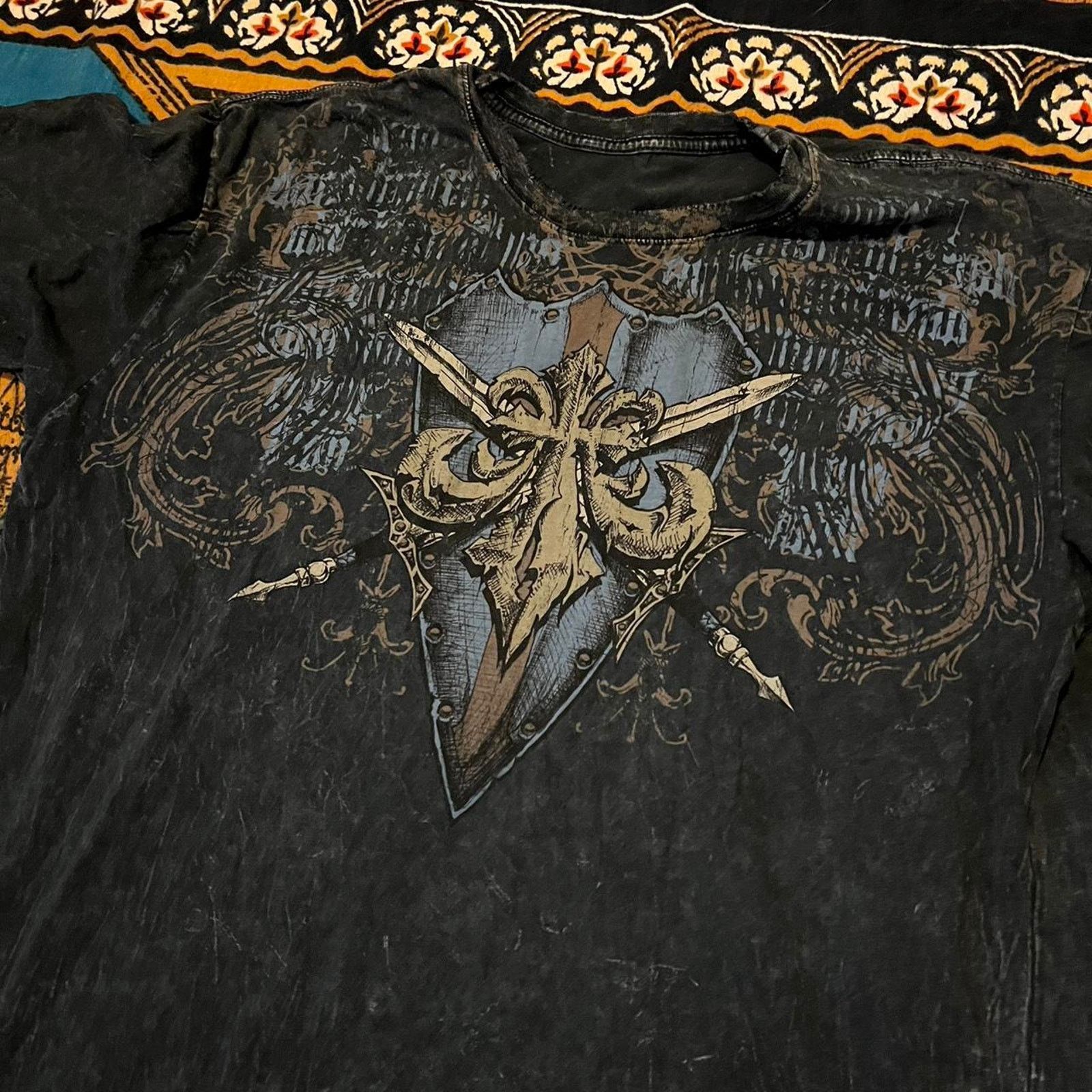 Affliction Mens affliction shirt y2k tapout cross wings mma elite punk Size US L / EU 52-54 / 3 - 3 Thumbnail