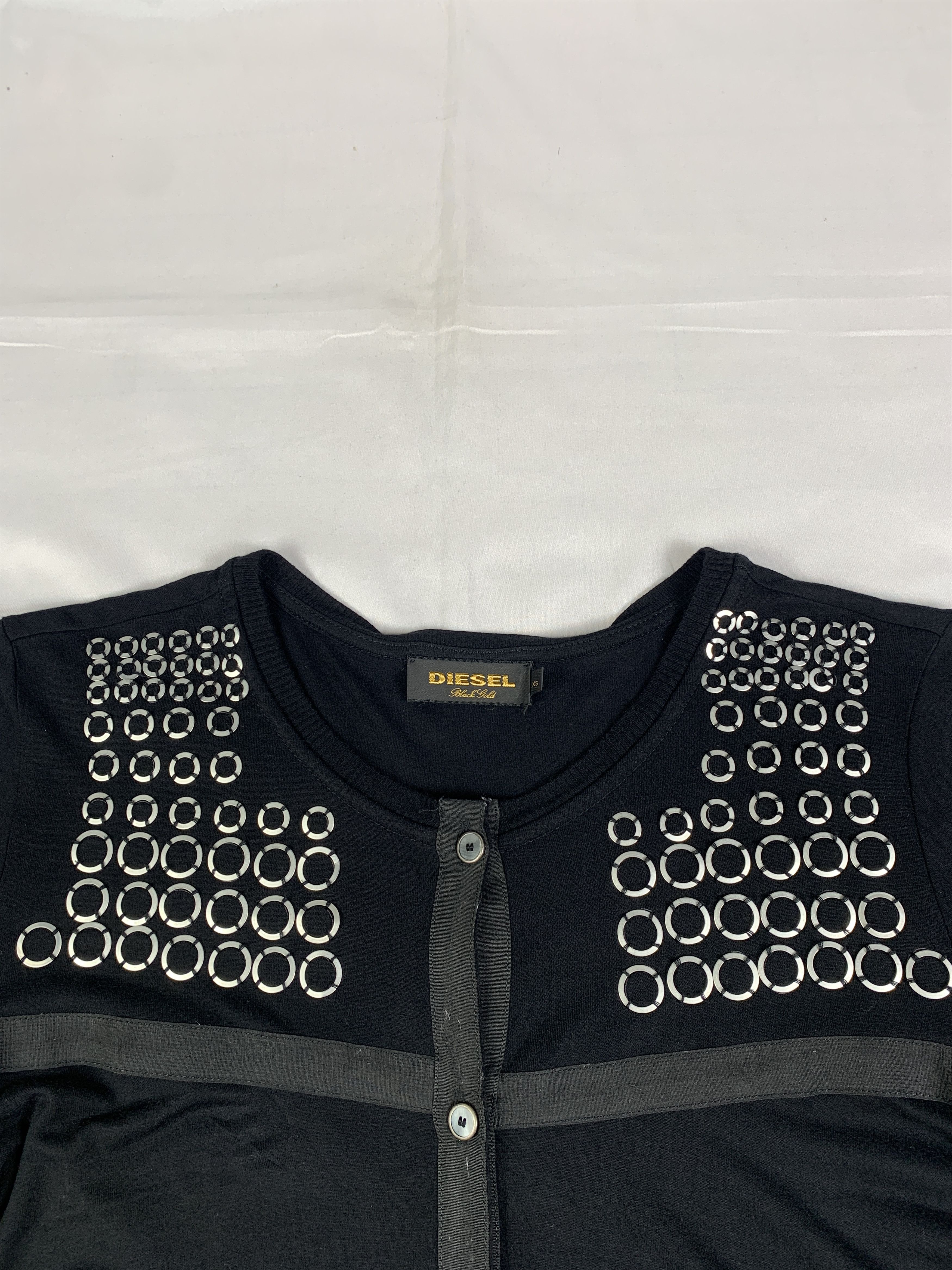 Diesel Black Gold Diesel Black Gold Cross Lace Viscose Blouse (Fit M) Size M / US 6-8 / IT 42-44 - 4 Thumbnail
