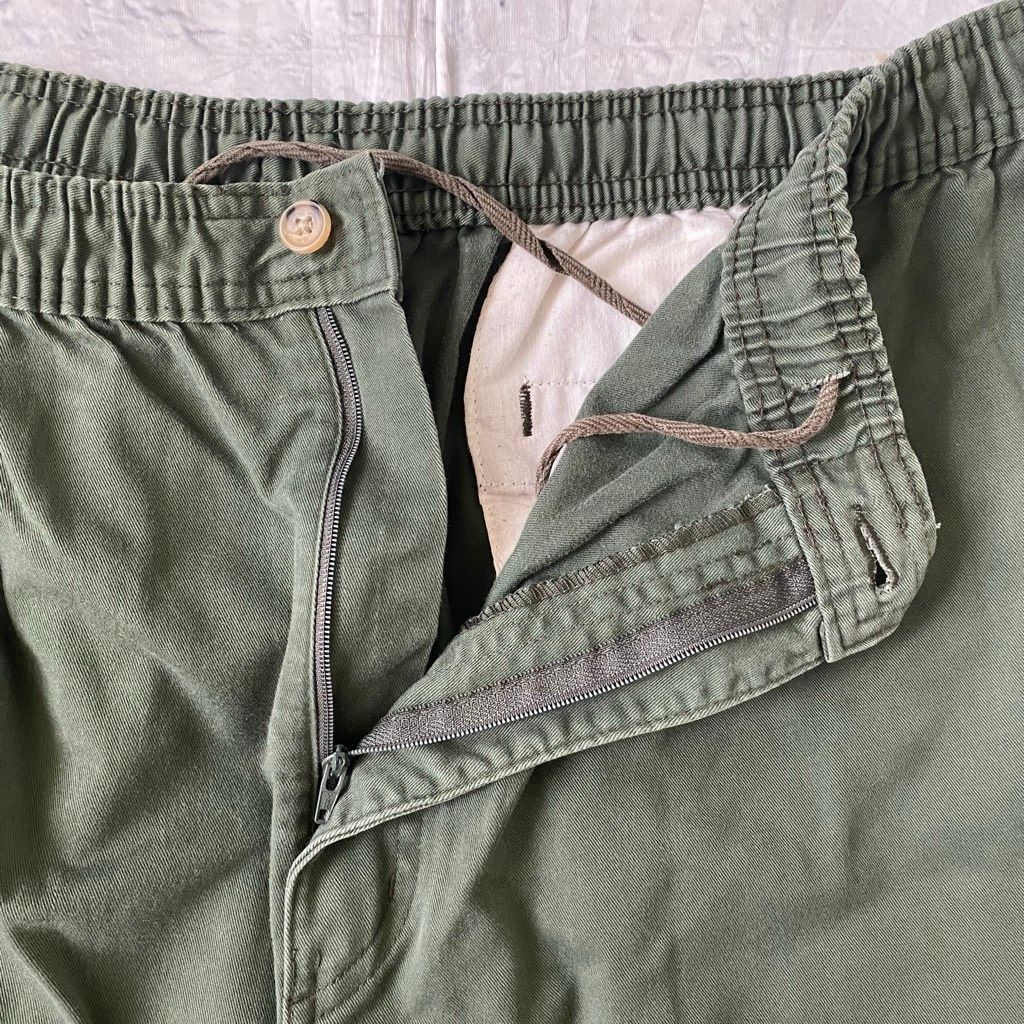 Puritan Puritan men L pull on casual pants w/zipper button & drawstring olive green Size US 40 / EU 56 - 5 Thumbnail