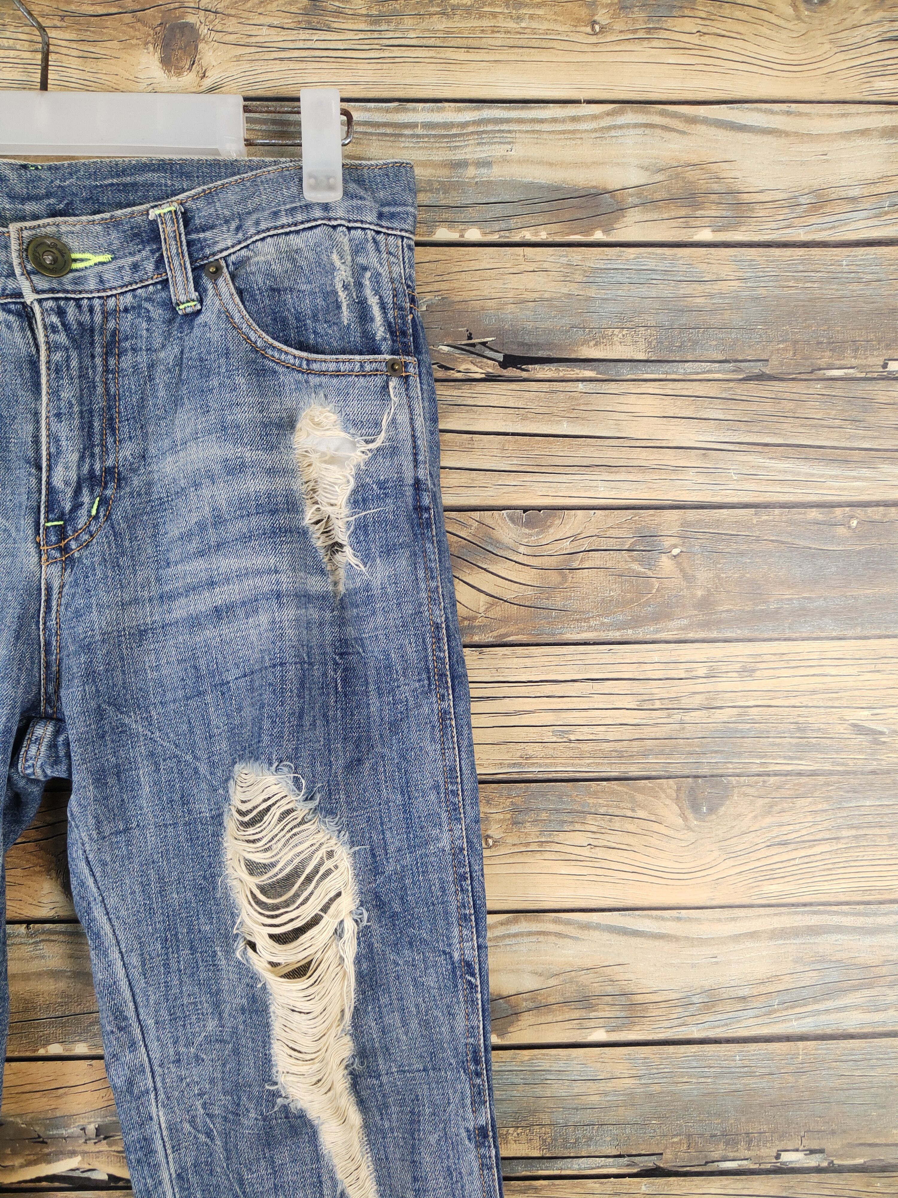 Japanese Brand D.i.a Blue Distressed Ripped denim Jeans #W1483 Size US 30 / EU 46 - 5 Thumbnail