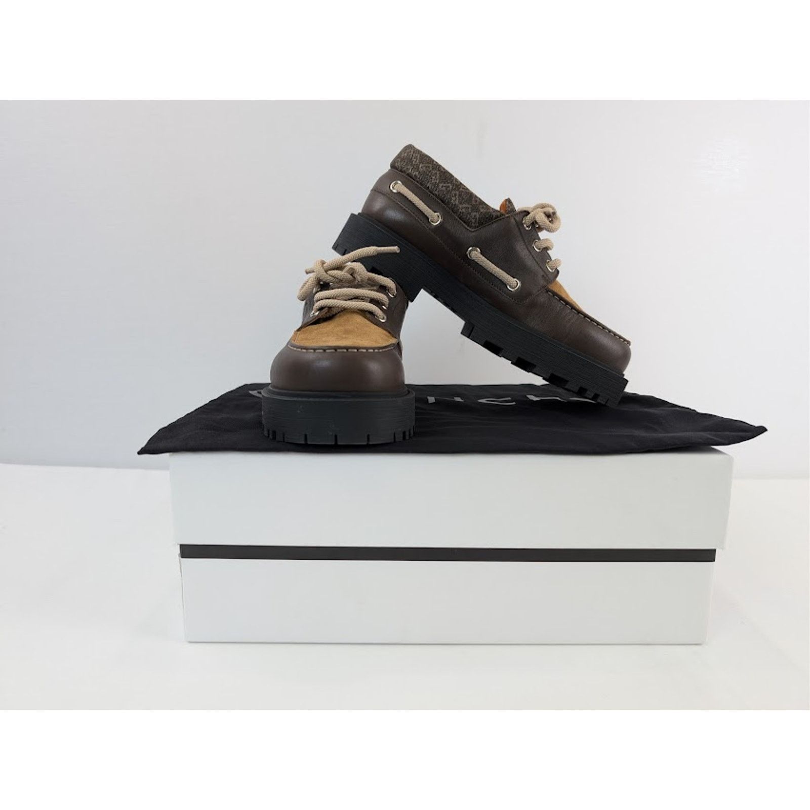 Givenchy o1rshd1 Storm Leather Boat Boots in Chocolate Size US 10 / EU 43 - 18 Thumbnail