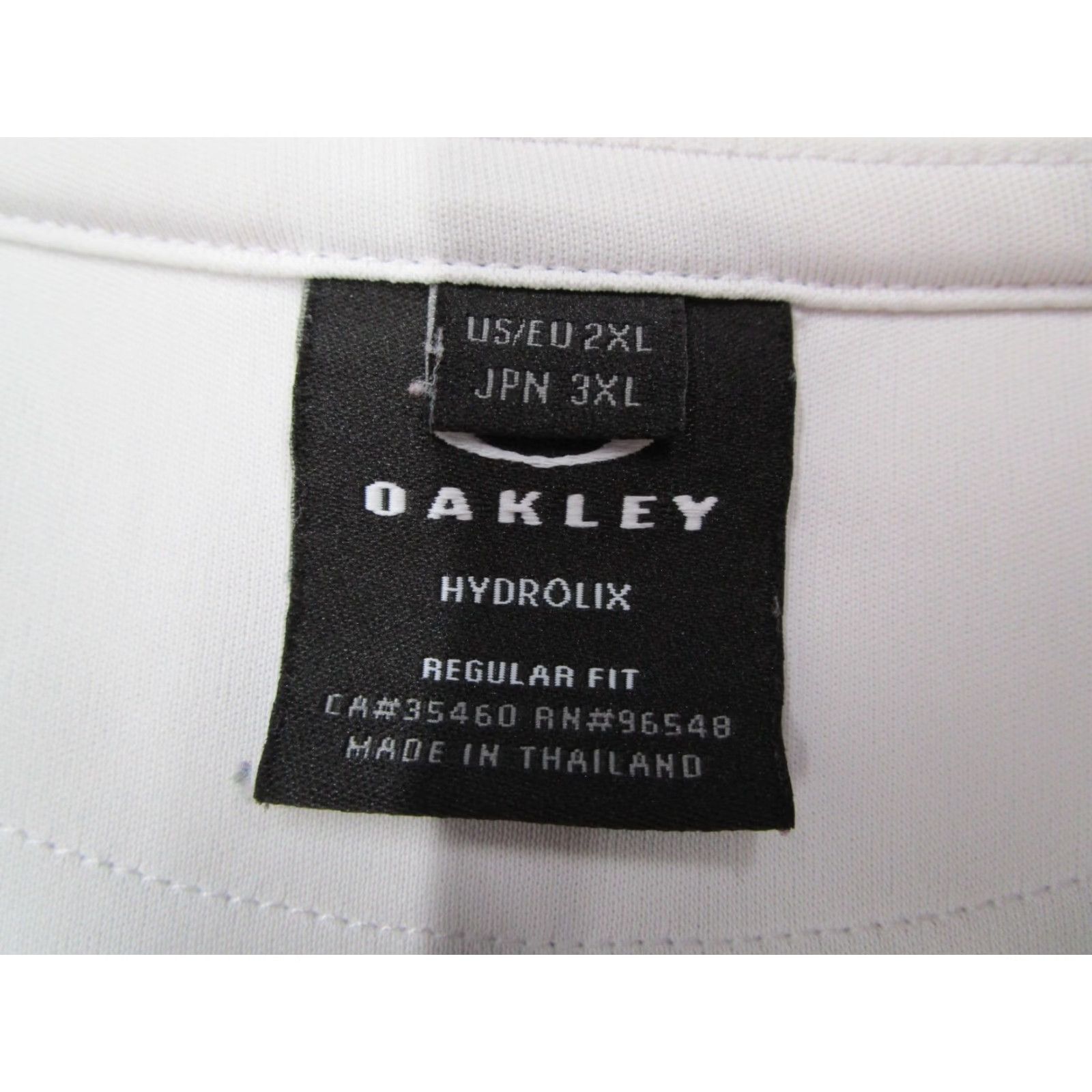 Oakley Oakley Polo Shirt Mens 2XL White Hydrolix Golf Performance Top Half Leader Geometric Logo All Seasons Casual Business Travel Wear Mens Size US XXL / EU 58 / 5 - 3 Thumbnail