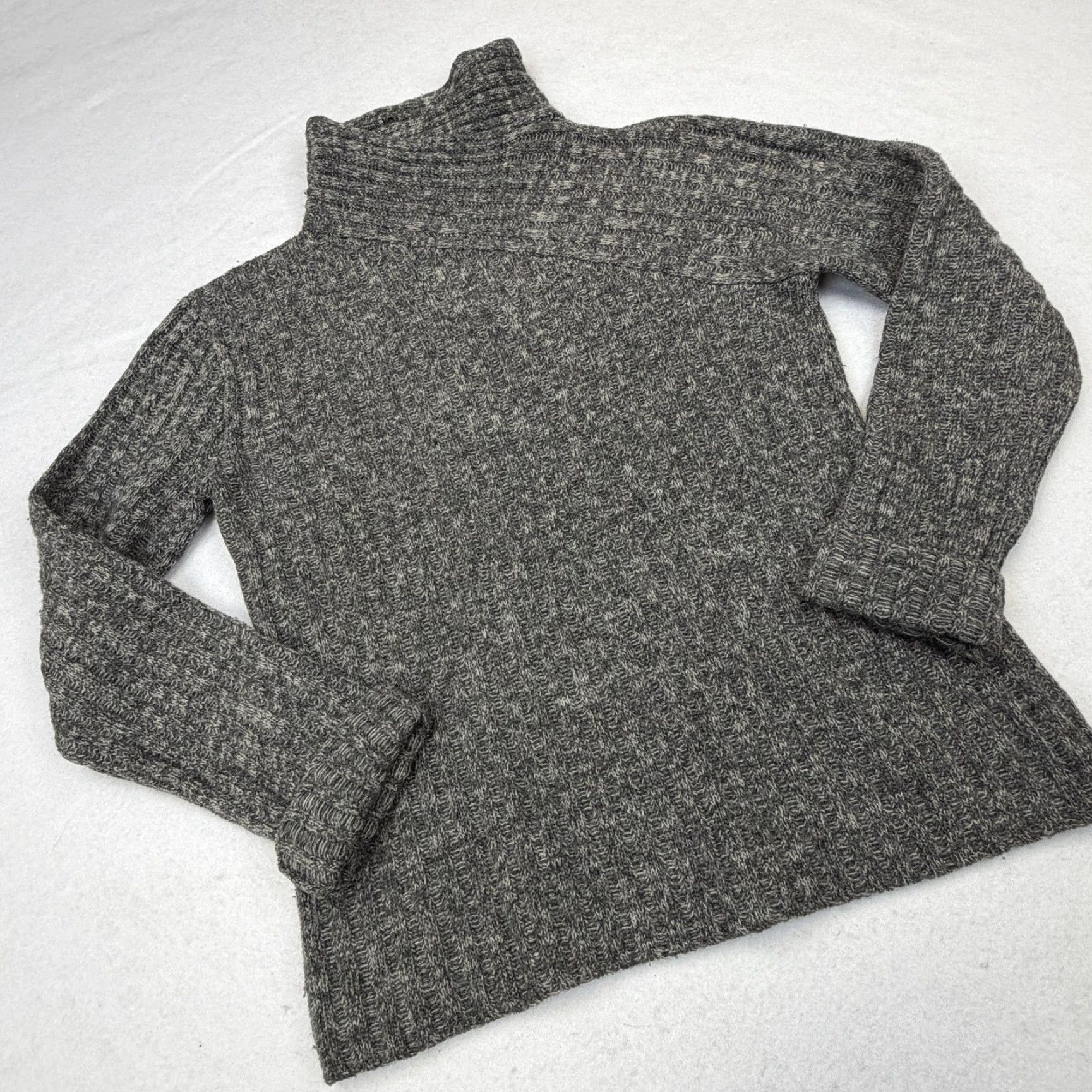 Willi Smith WillSmith Sweater Women’s Medium Gray 100% Wool Turtleneck Raglan Knit Pullover Size M / US 6-8 / IT 42-44 - 2 Thumbnail