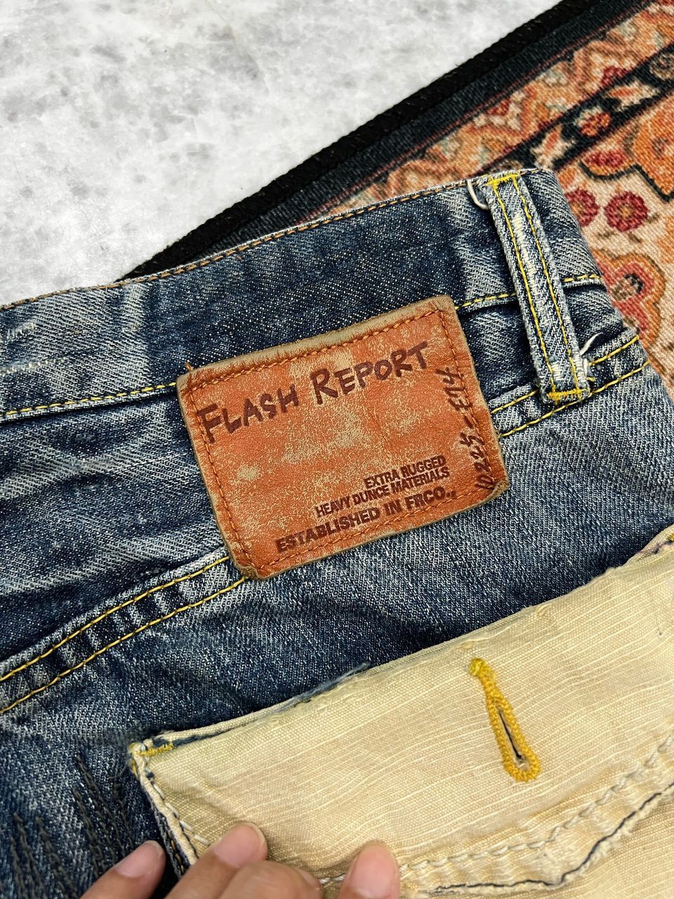 Japanese Brand Japanese Brand Flash Report Sashiko Jeans Size US 31 - 10 Thumbnail