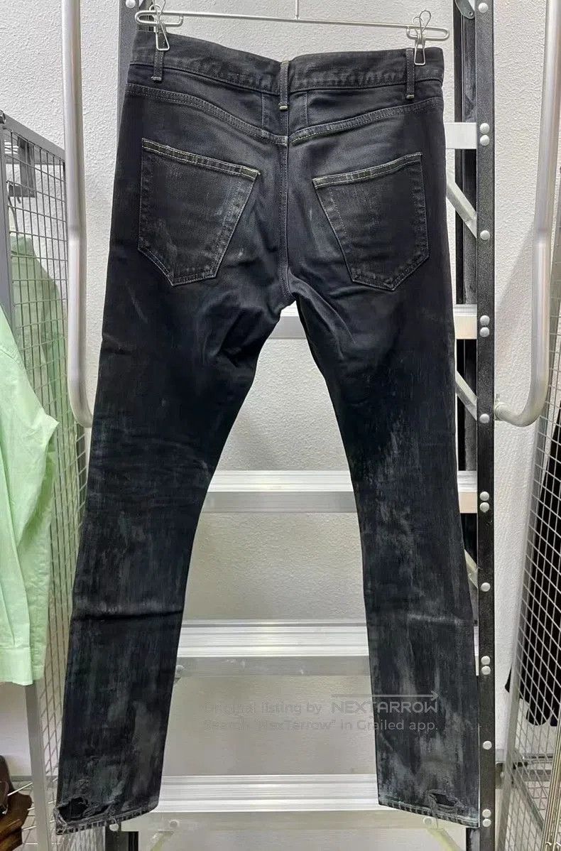 Saint Laurent Paris Distressed Black Denim Jeans with Rips. Size US 29 - 2 Thumbnail