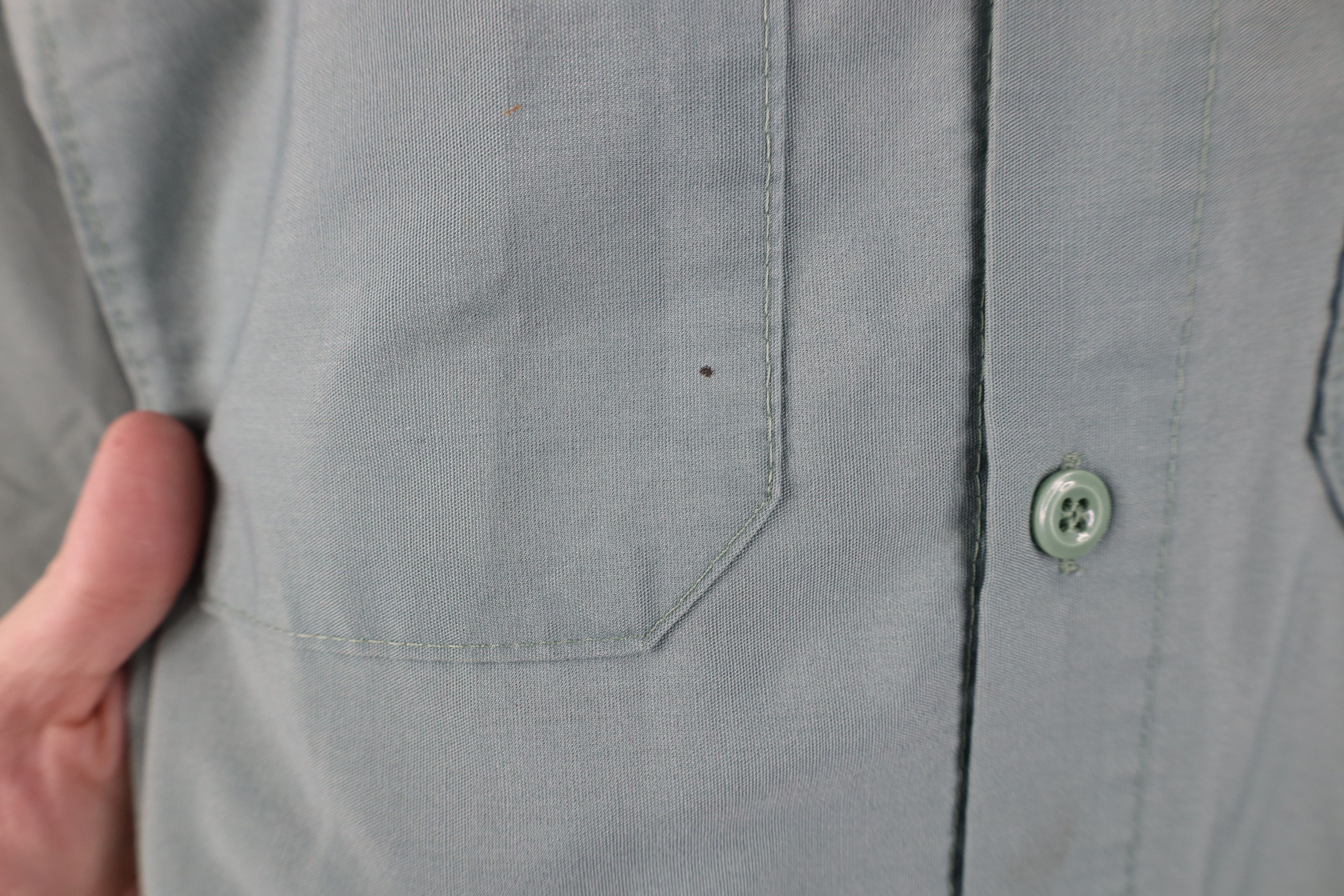 Vintage Vintage 70s Streetwear Mechanic Button Shirt Teal USA Size US M / EU 48-50 / 2 - 7 Thumbnail