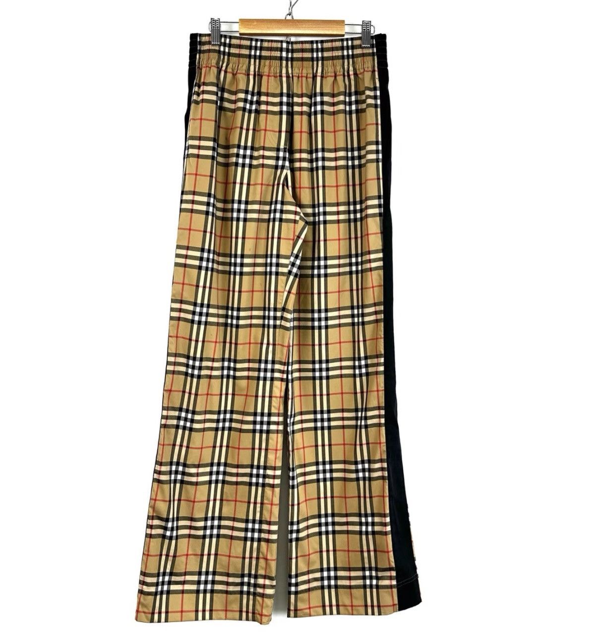 Burberry Burberry Check Black Side Silk Panel Wide Leg Pants K12 Size 27" / US 4 / IT 40 - 1 Thumbnail