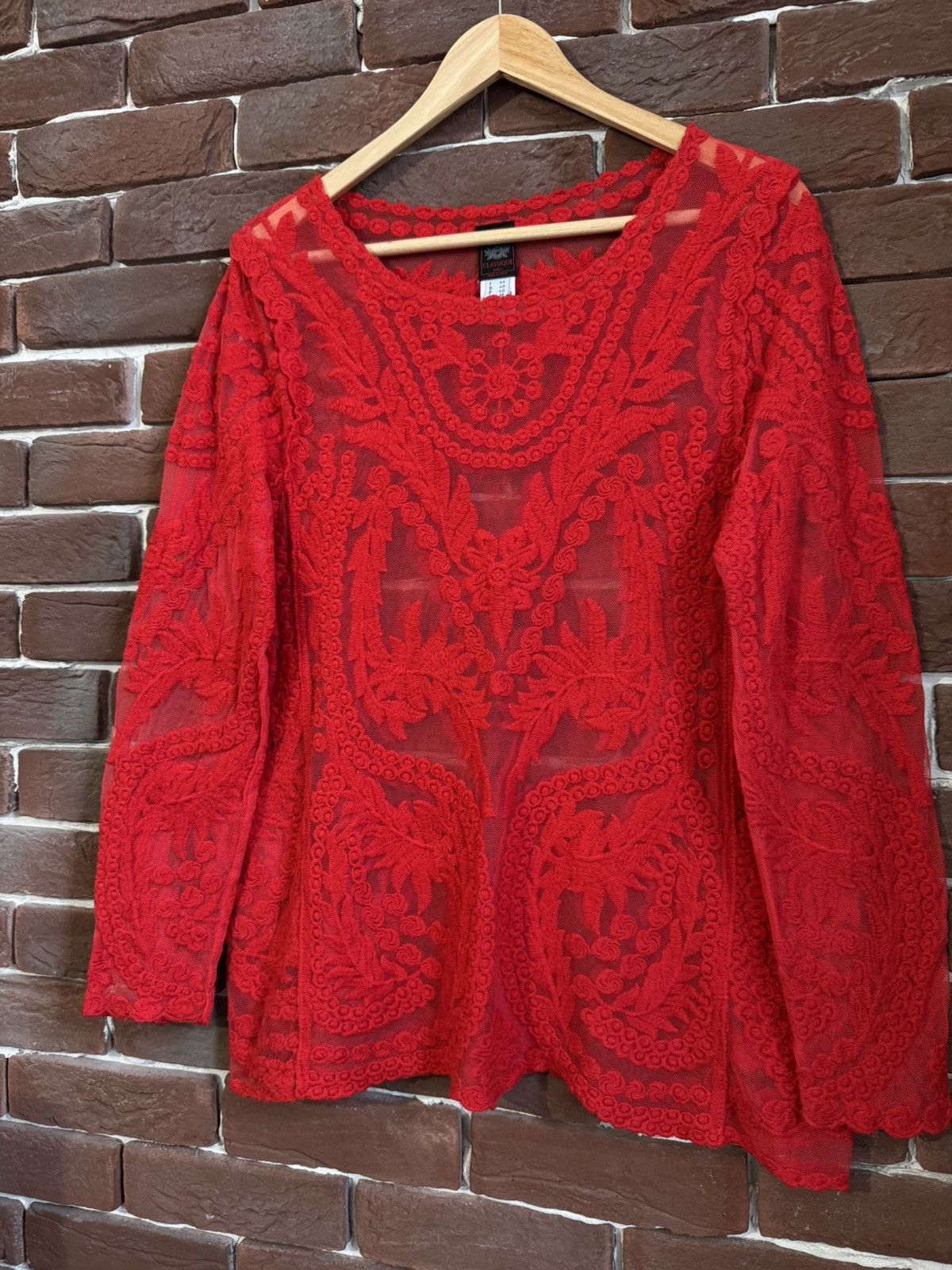 Jean Paul Gaultier Vintage 90s Jean Paul Gaultier Floral Lace Mesh LS TOP JP 44 Size M / US 6-8 / IT 42-44 - 3 Thumbnail