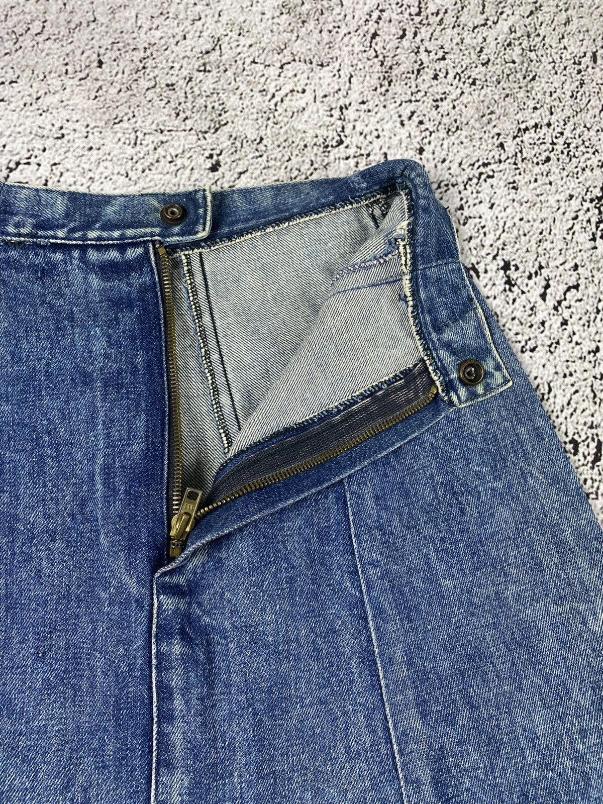 Japanese Brand Vintage 90s faded denim maxi skirts retro streetwear Size 26" / US 2 / IT 38 - 2 Thumbnail