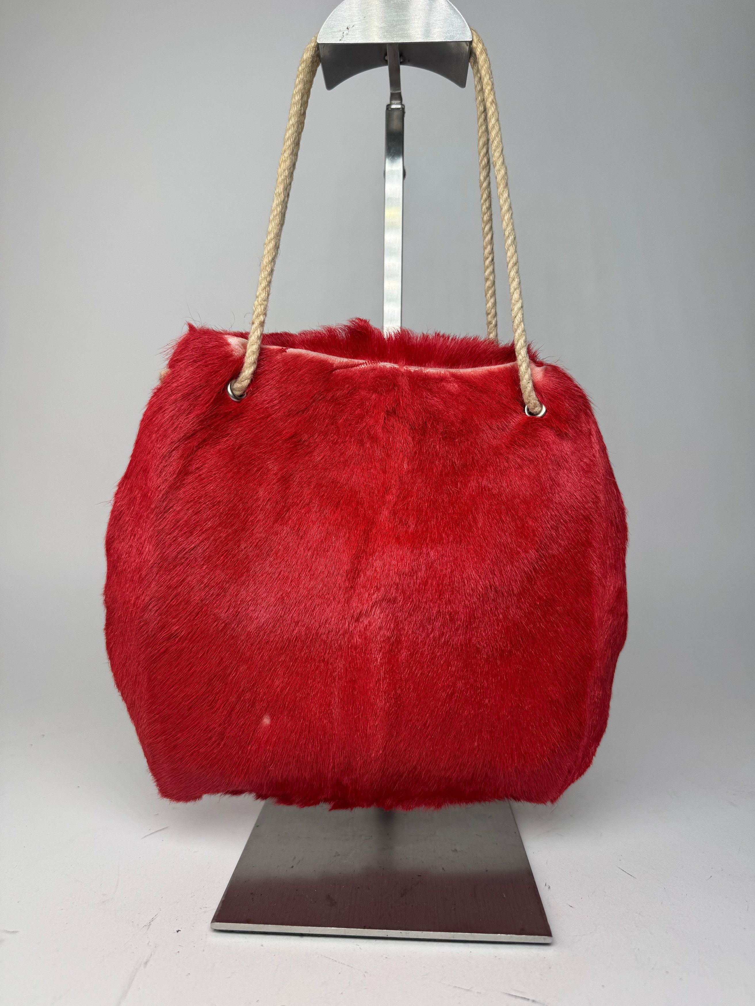 Marni Vintage Fur Tote Bag Red Size ONE SIZE - 1 Thumbnail