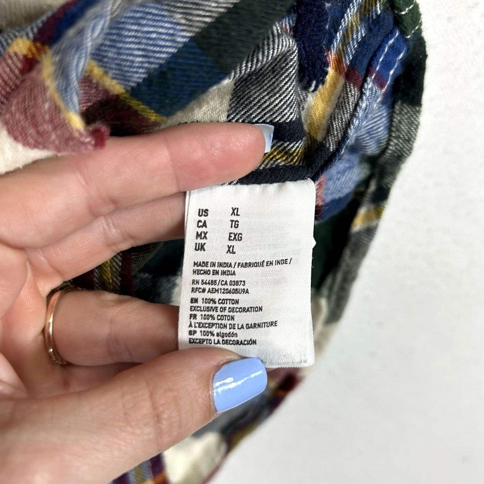 American Eagle Outfitters American Eagle Button-Up Flannel Shirt Mens XL Plaid Long Sleeve Casual 100% Cotton Relaxed Comfort Top Size US XL / EU 56 / 4 - 4 Thumbnail