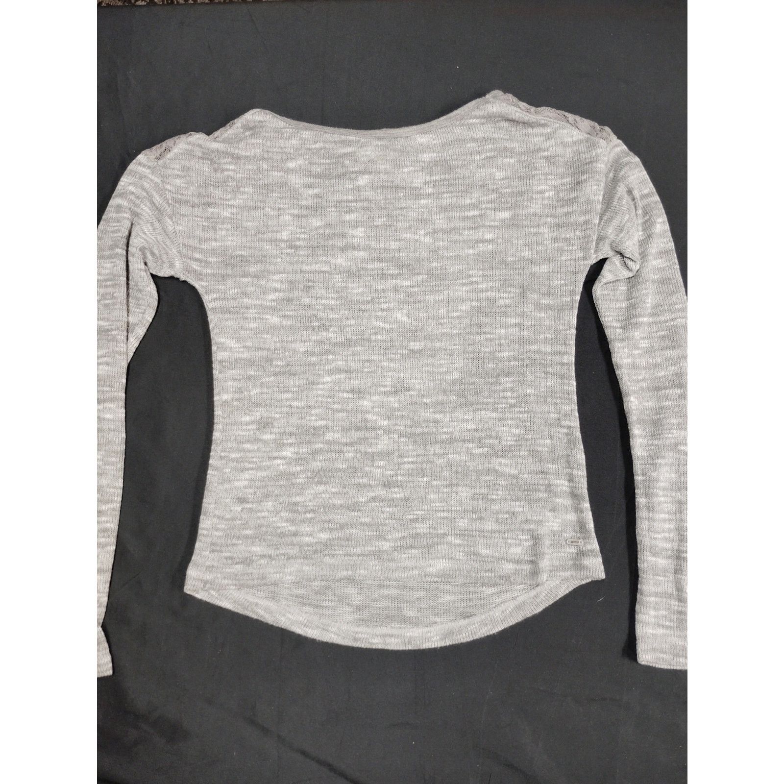 Aeropostale Aeropostale Gray Lace Back Long Sleeve Size S / US 4 / IT 40 - 2 Thumbnail