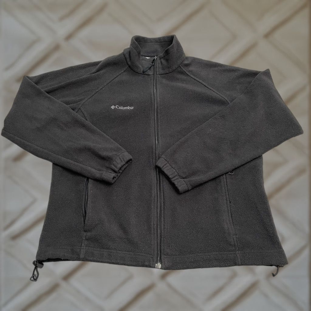 Vintage Columbia Jacket Womens Large Black Fleece Full Zip Outdoor Hiking Benton Springs Size L / US 10 / IT 46 - 1 Thumbnail