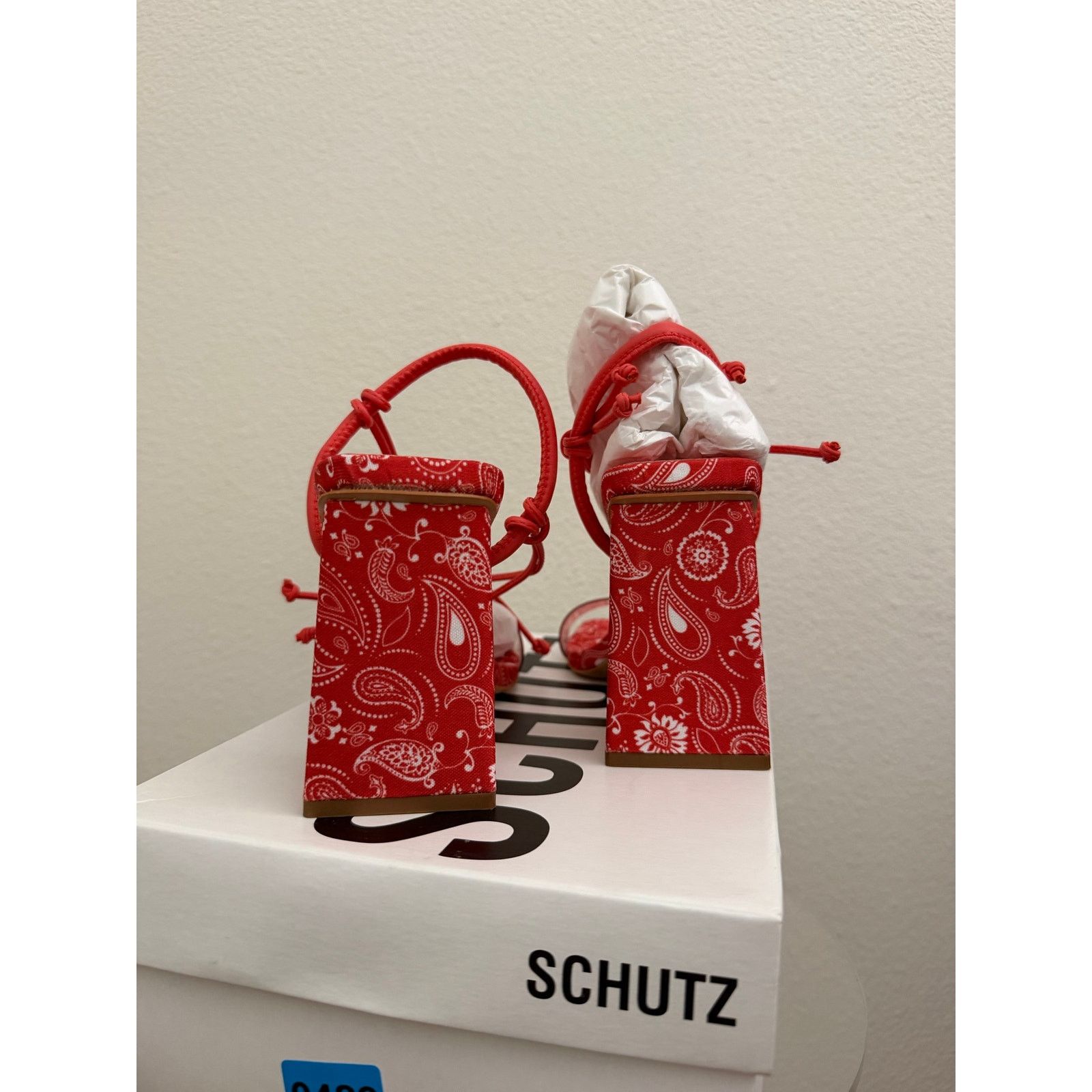 SCHUTZ Schutz Tie Front Heeled Sandals - Mayala coral red 8.5 Size US 8.5 / IT 38.5 - 5 Thumbnail