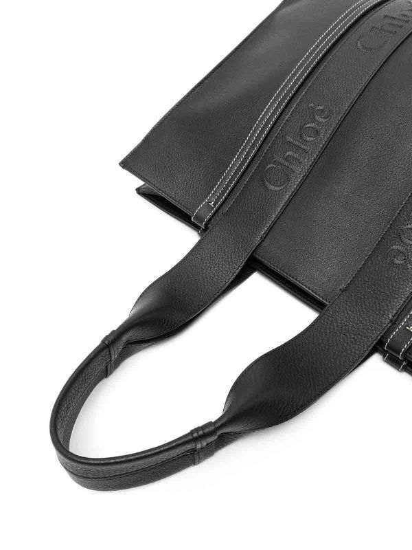Chloe o1loc1c10425 Size: OS / Woody Large Tote Bag in Black Size ONE SIZE - 4 Thumbnail