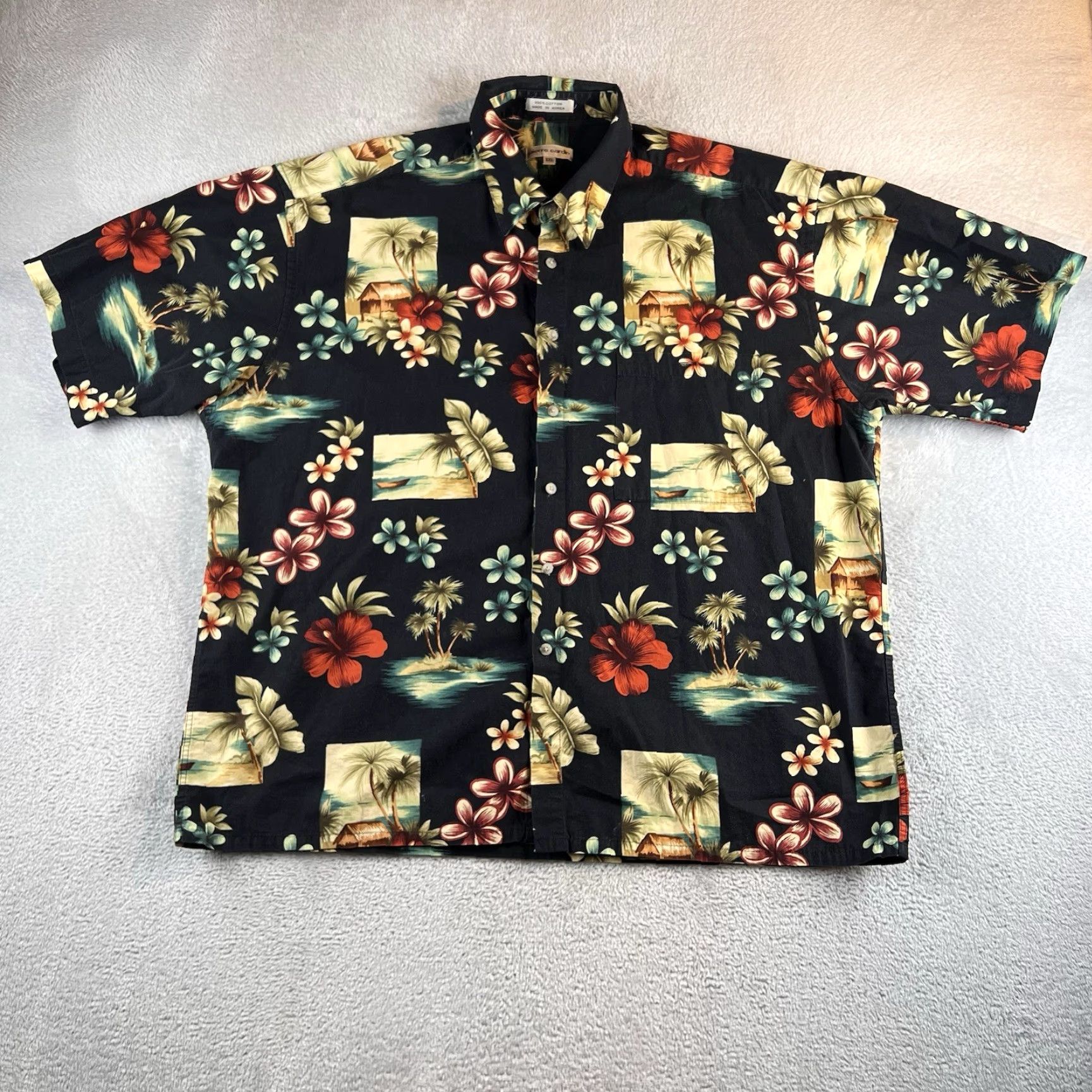 Pierre Cardin VINTAGE Pierre Cardin Hawaiian Shirt Mens XXL Black Floral 1990s Boho Cotton Short Sleeve Casual Beach Sportswear/Boho look Mens Size US XXL / EU 58 / 5 - 2 Thumbnail