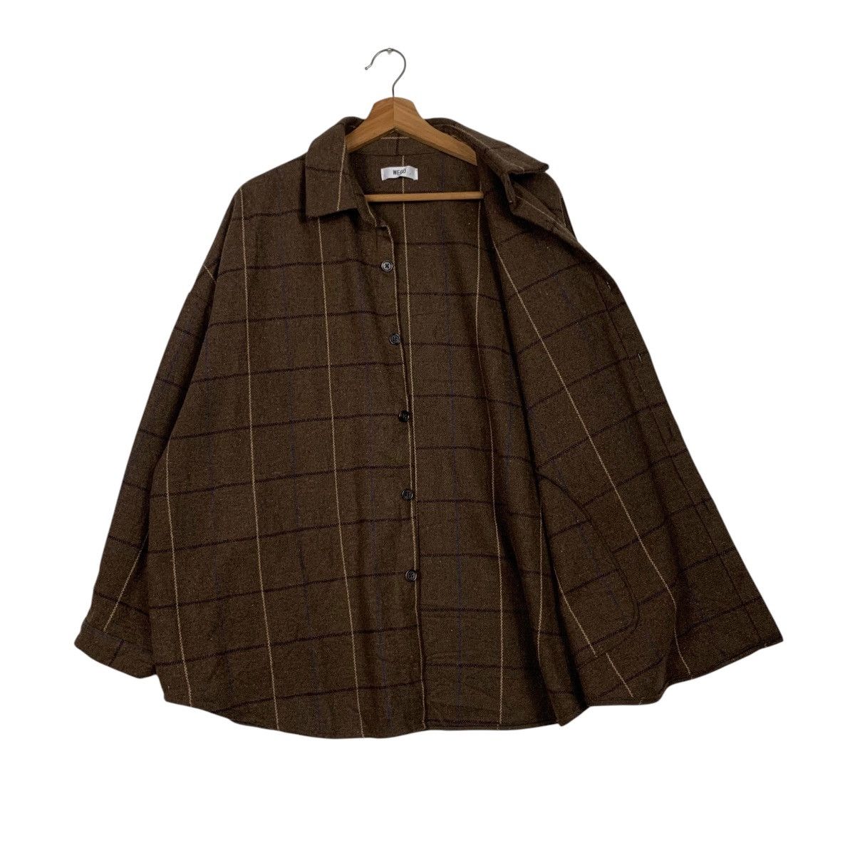Flannel WEGO Checked Flannel Oversized Button Shirt #2300-C102 Size US L / EU 52-54 / 3 - 9 Thumbnail