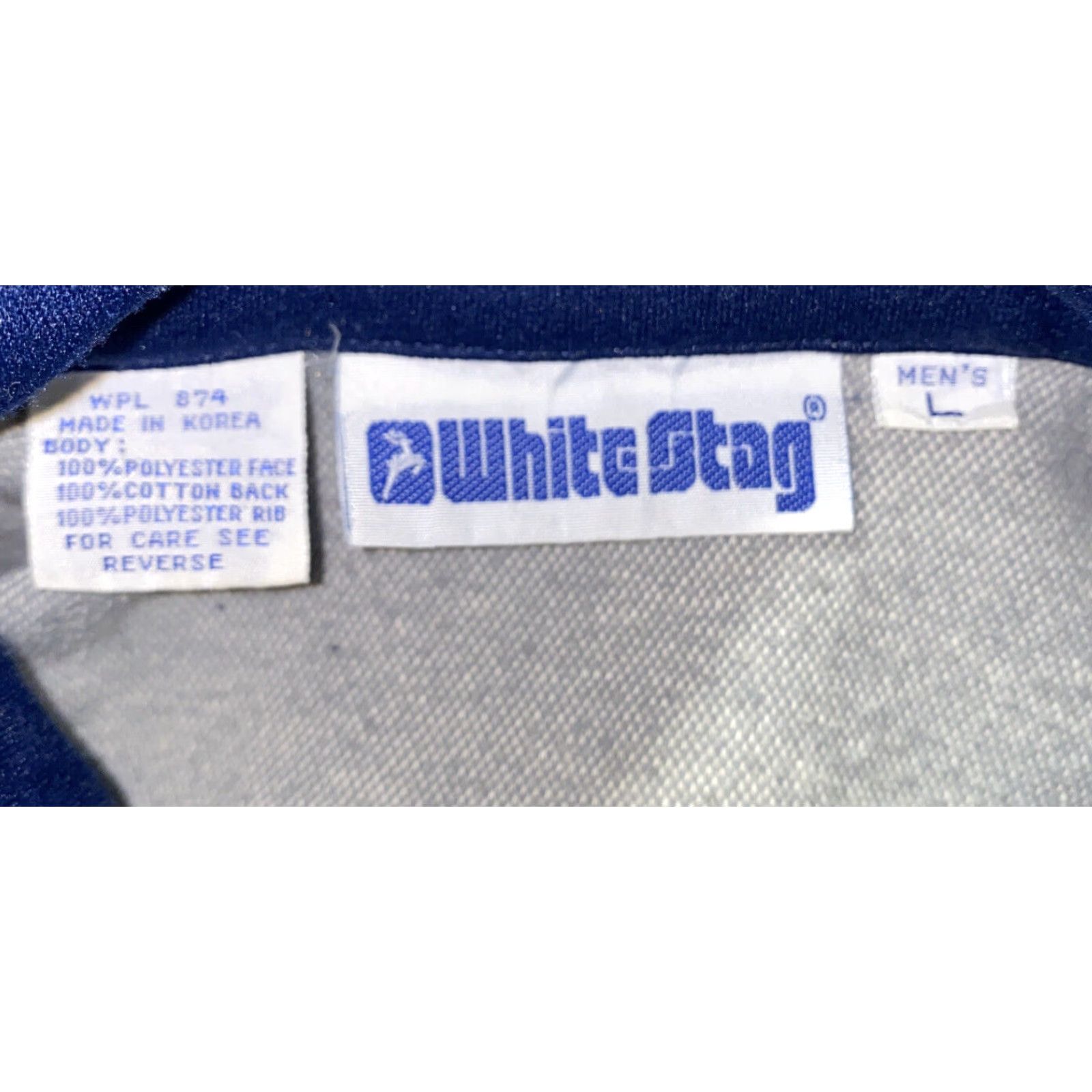 Vintage VINTAGE White Stag Jacket Full Zip Mens L Gray/Blue Casual Polyester Track Style Size US L / EU 52-54 / 3 - 6 Thumbnail