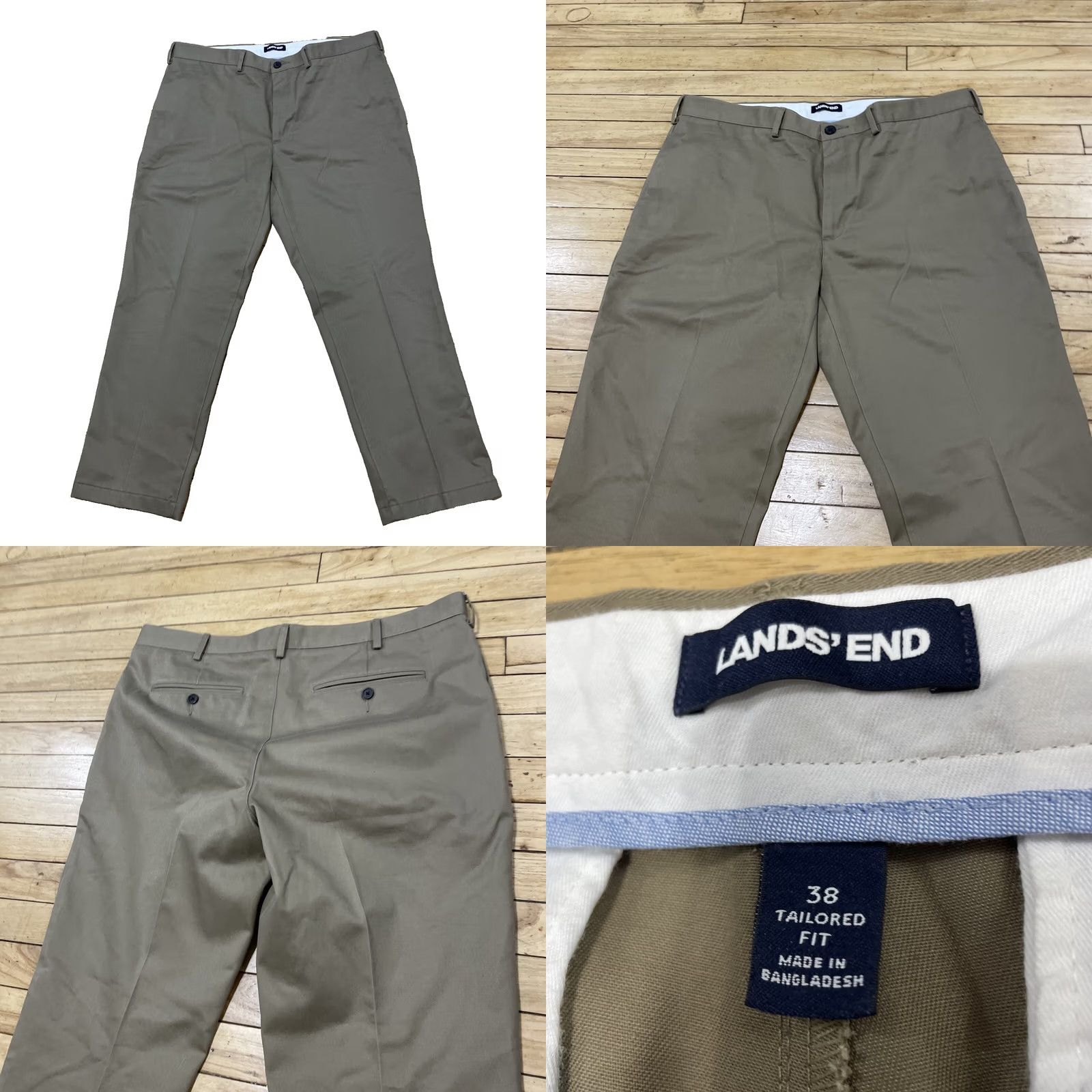Lands' End Lands' End Dress Pants Men 38 Flat Front Khaki Chino 38x28 Tailored Regular Fit Beige Pants Mens Size US 38 / EU 54 - 9 Thumbnail