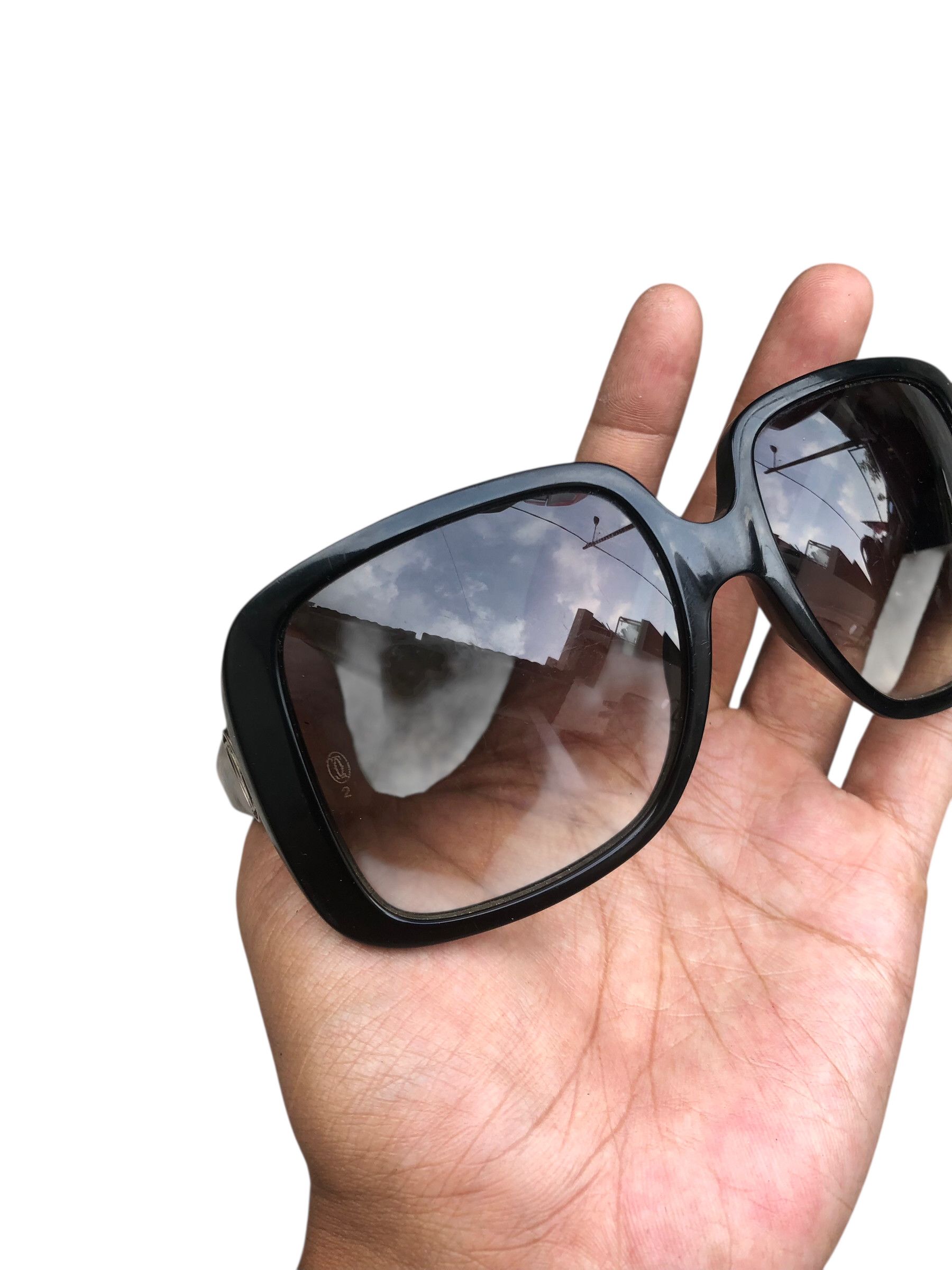 Cartier 💯Vintage CARTIER PARIS 140 Black Sunglasses CC Logo Square Size ONE SIZE - 5 Thumbnail