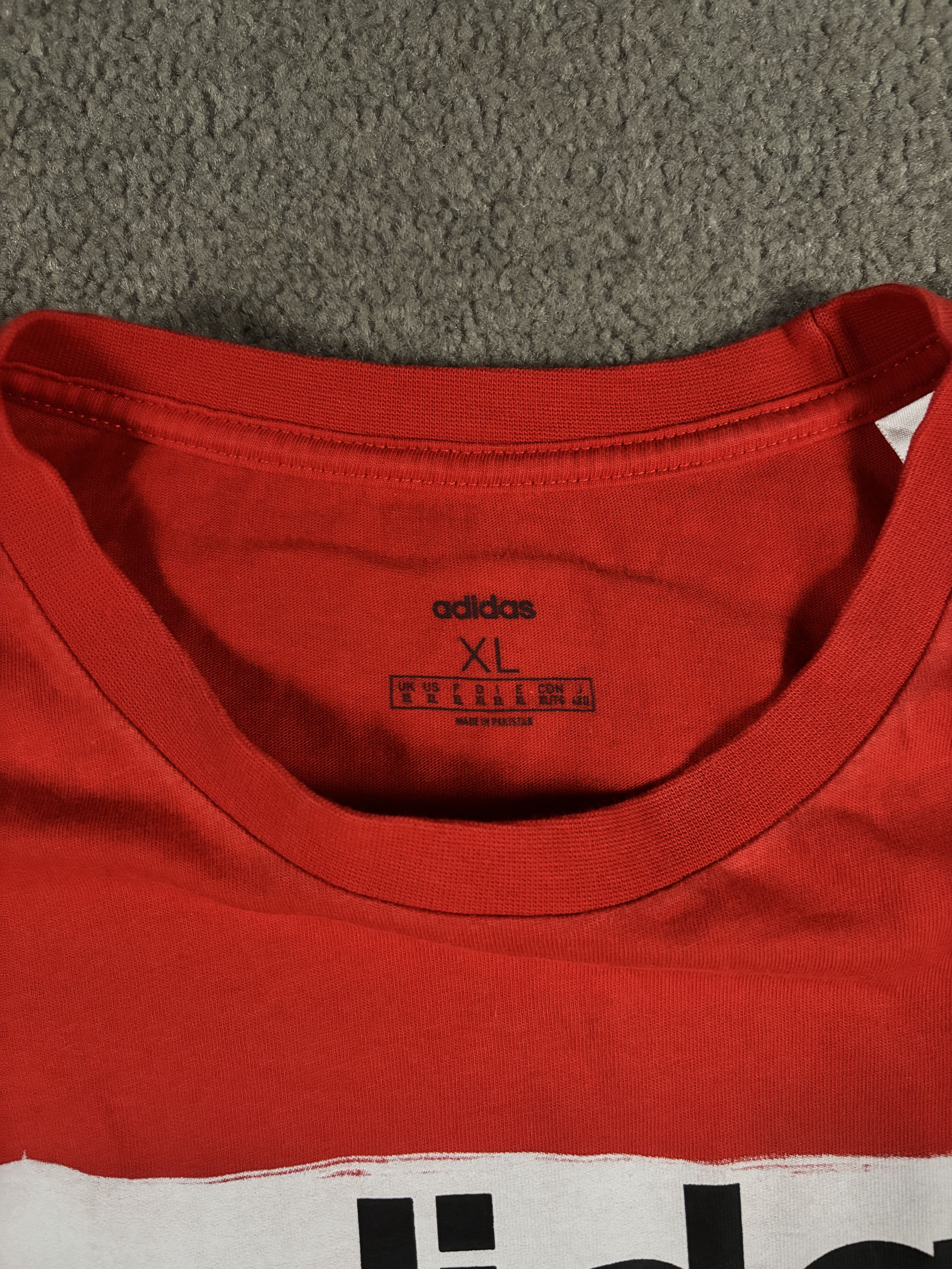 Adidas Adidas XL Red Basic Print Cotton T-shirt Size US XL / EU 56 / 4 - 3 Thumbnail