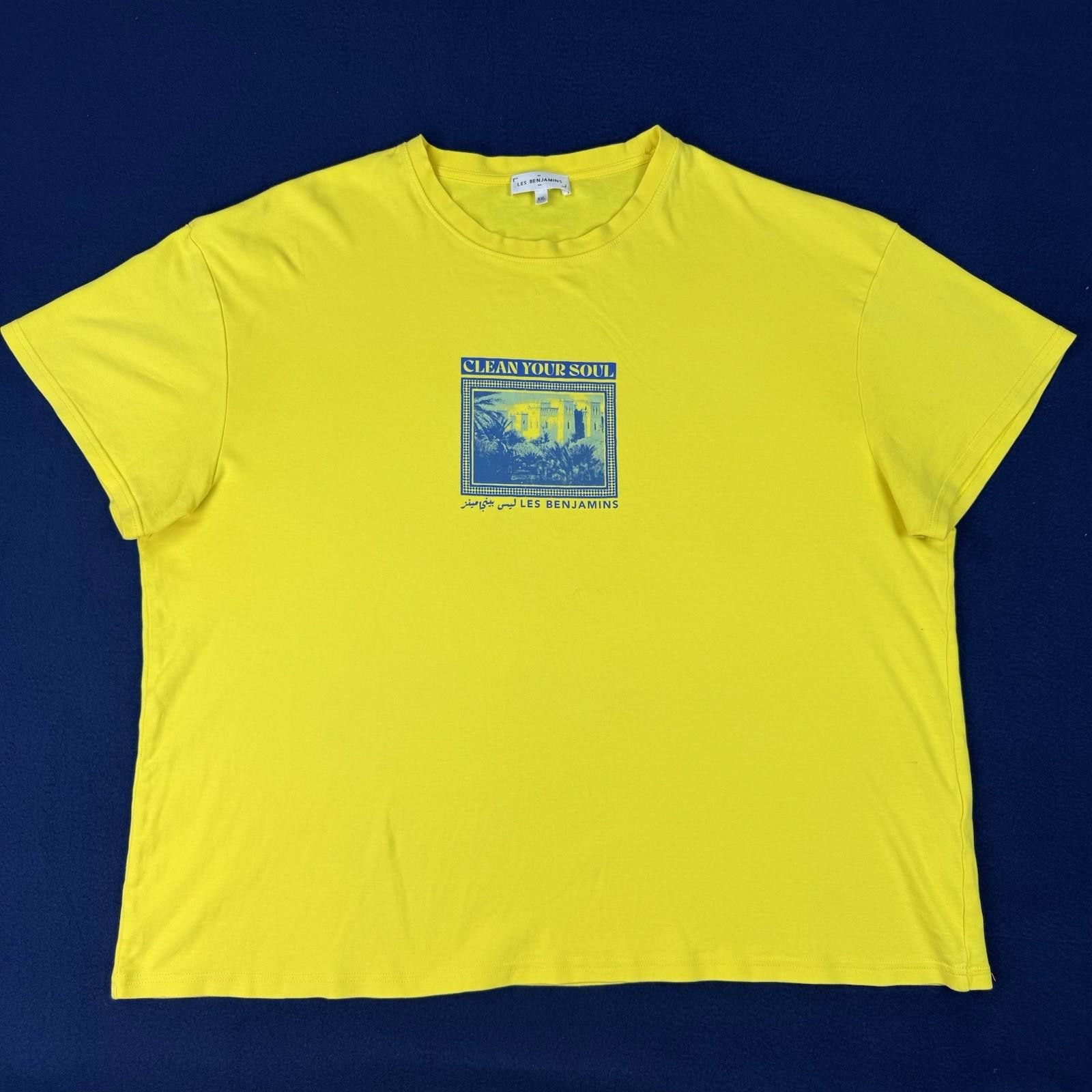 Les Benjamins Les Benjamins Yellow Graphic T Shirt Clean Your Soul Sz XXL Size US XXL / EU 58 / 5 - 2 Thumbnail