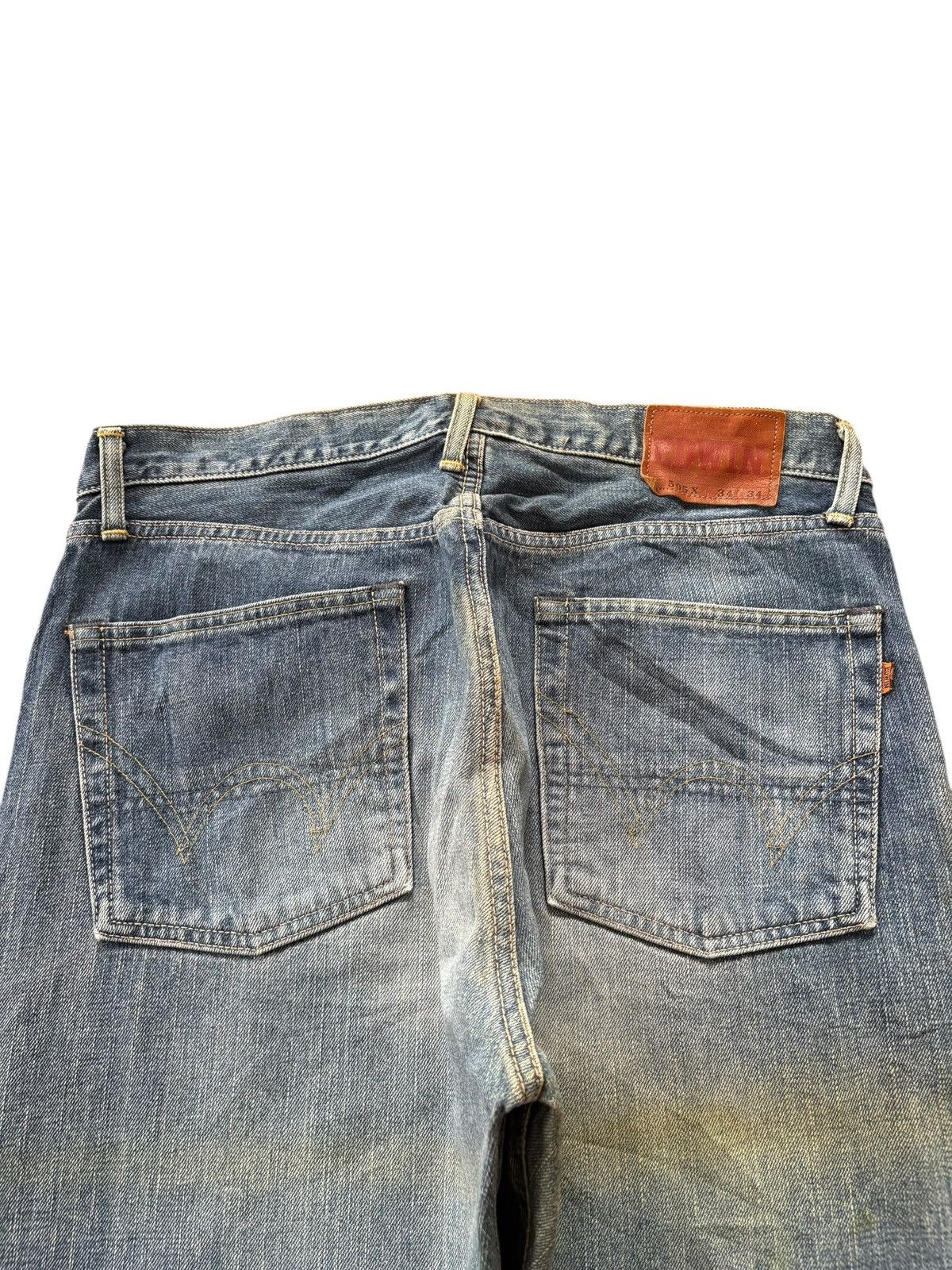 Edwin Vintage Edwin 505X Selvedge Faded Distress Baggy Jeans Size US 34 / EU 50 - 3 Thumbnail