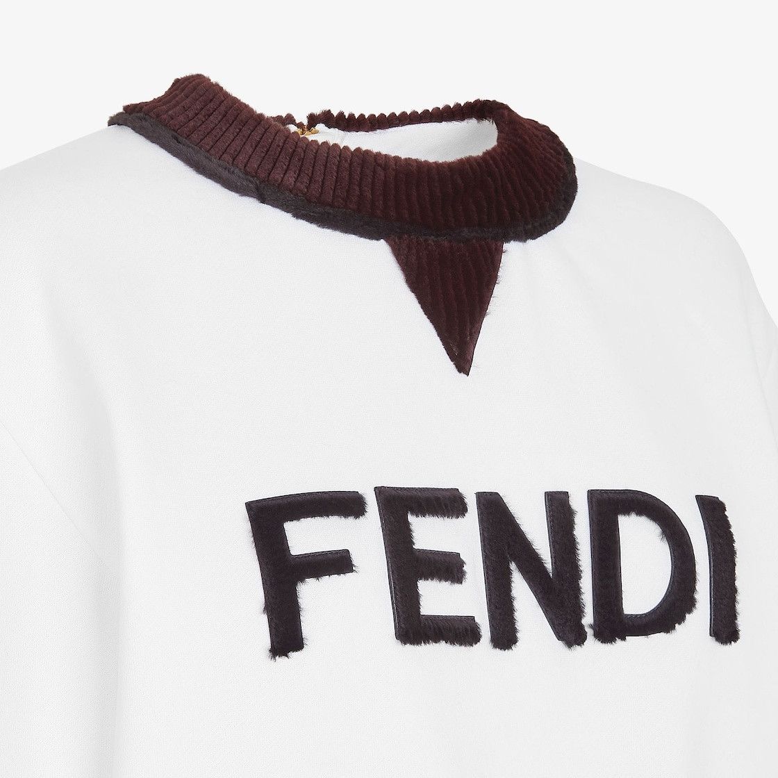 Fendi o1w1db10225 Sweatshirt in White/Brown Size M / US 6-8 / IT 42-44 - 3 Thumbnail