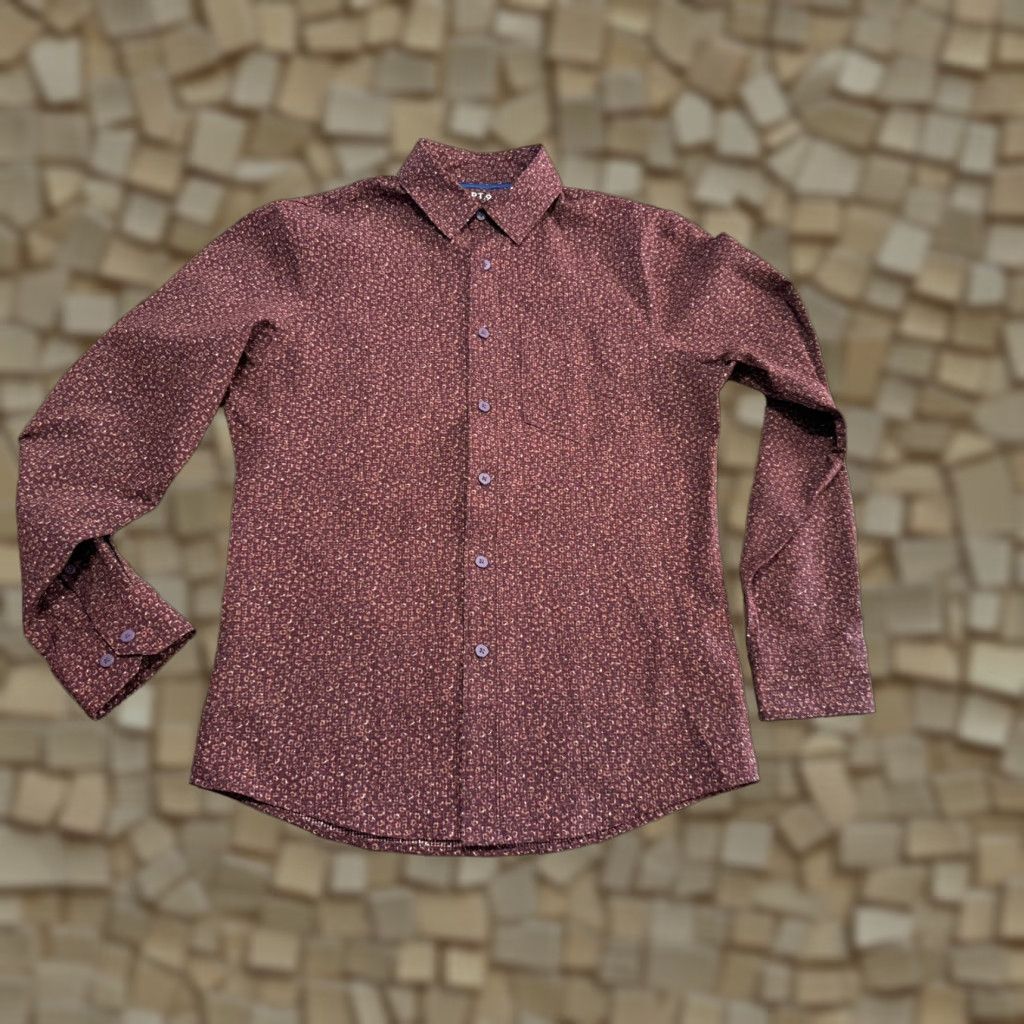 Apt. 9 APT. 9 Shirt Men Slim Fit Brown Long Sleeve Button-Up Shirt Small Size US S / EU 44-46 / 1 - 1 Thumbnail