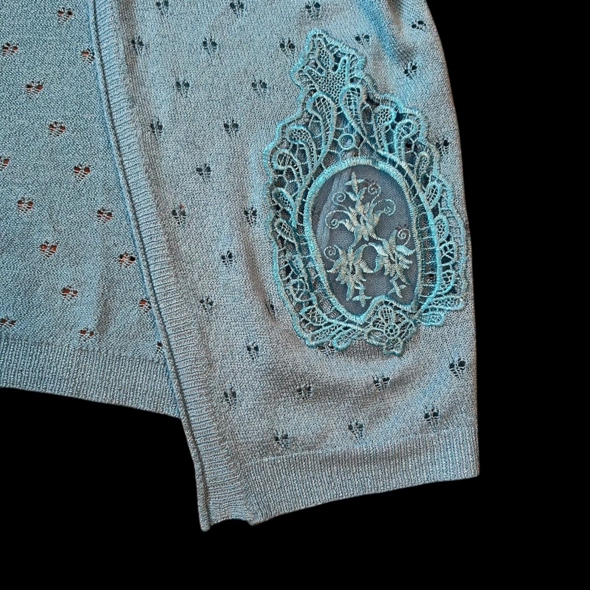Vintage Vintage Lauren Michelle Open Front Eyelet Embroidered Mesh C Size S / US 4 / IT 40 - 2 Thumbnail