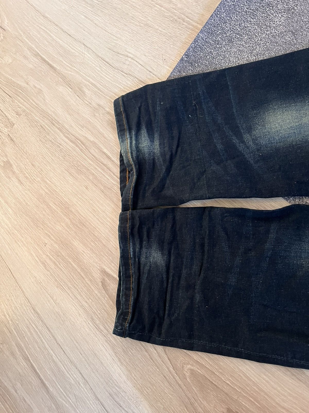 Vintage Heavy Washed Distressed Shredded Japanese Denim Size US 31 - 7 Thumbnail