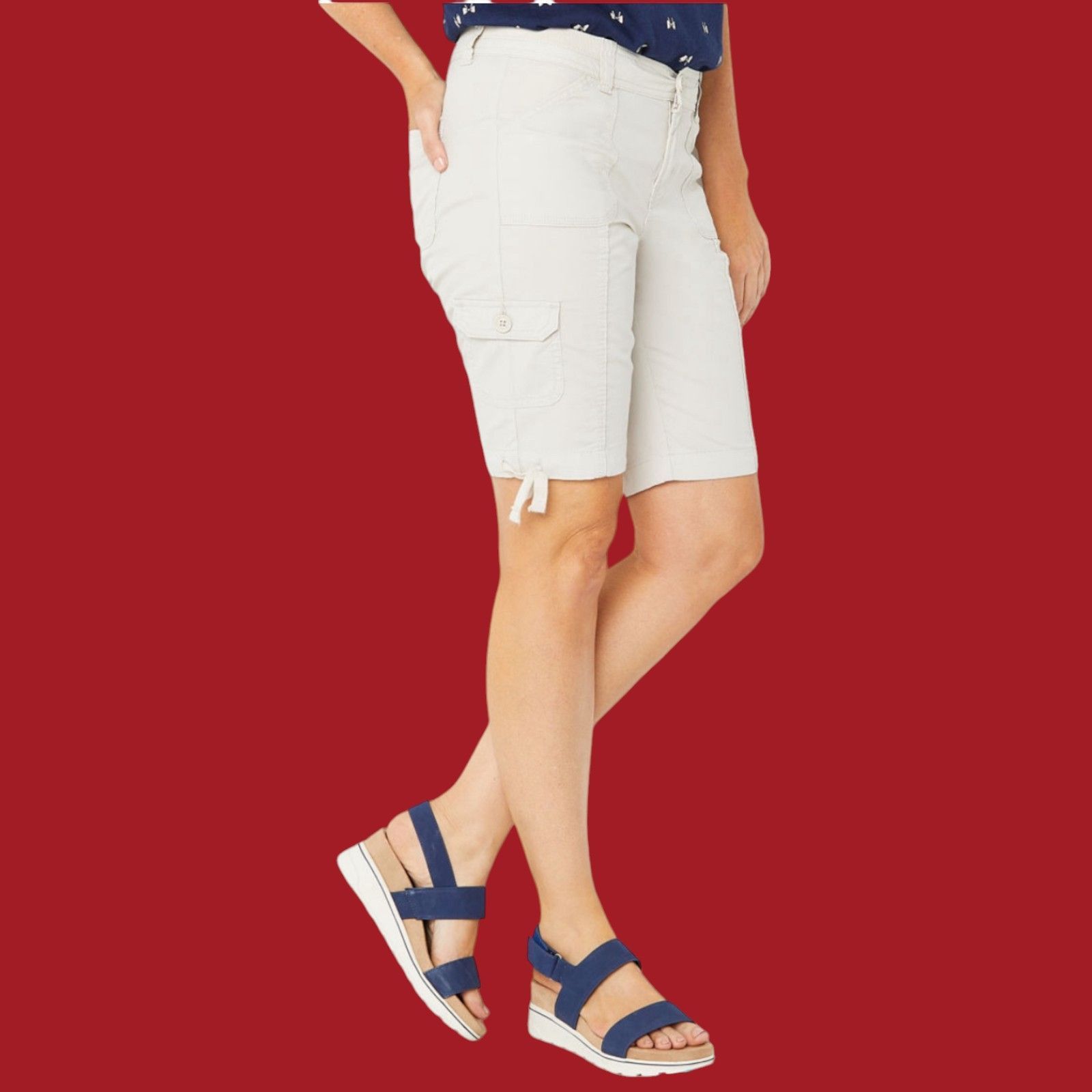 Other St John's Bay - Women's Mid-Rise Cargo Bermuda Short - Brown Size 27" / US 4 / IT 40 - 15 Thumbnail