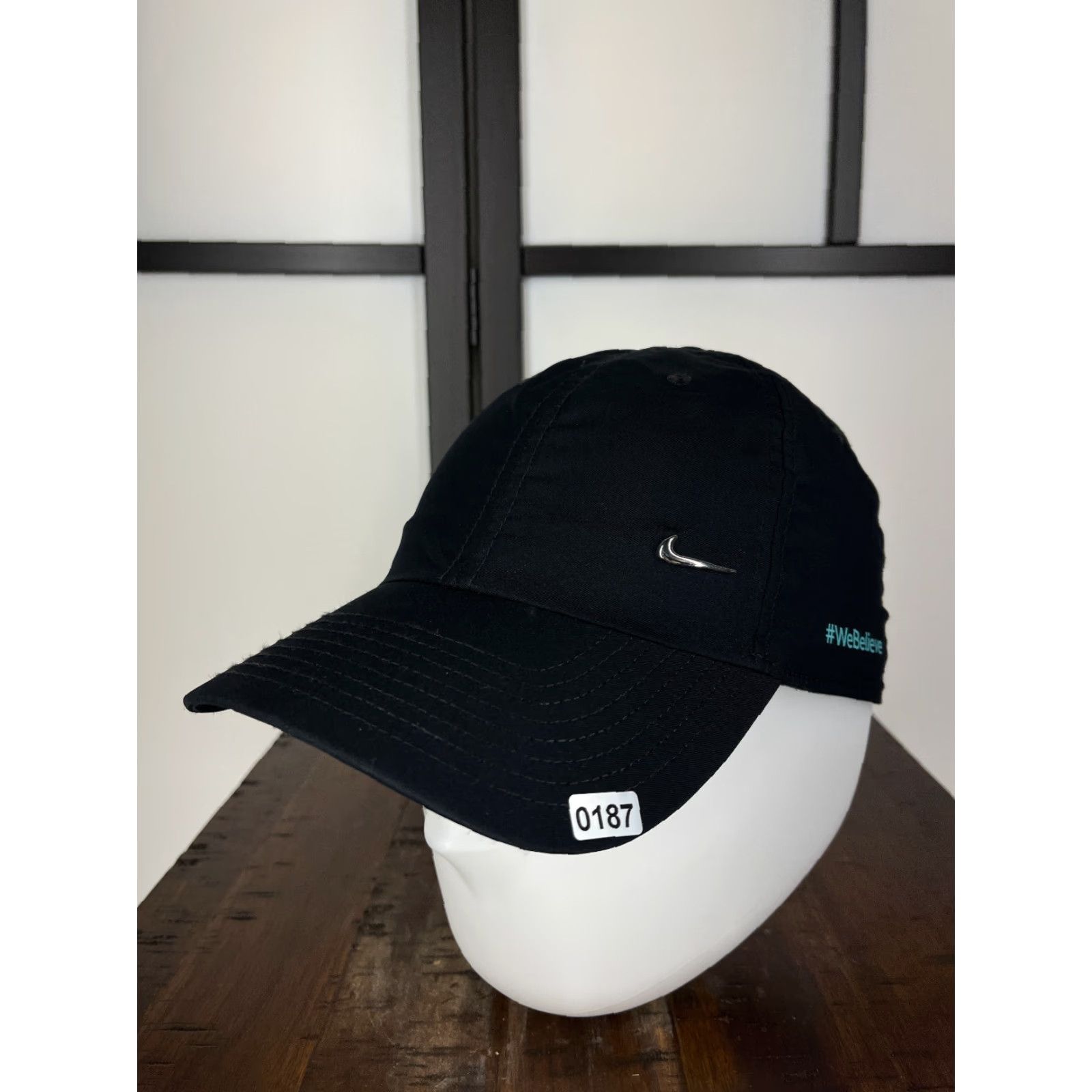 Nike Nike Hat Cap Strap Back Adult Black Extra Large Dri-Fit Metal Logo Club Peak XV Size ONE SIZE - 4 Thumbnail