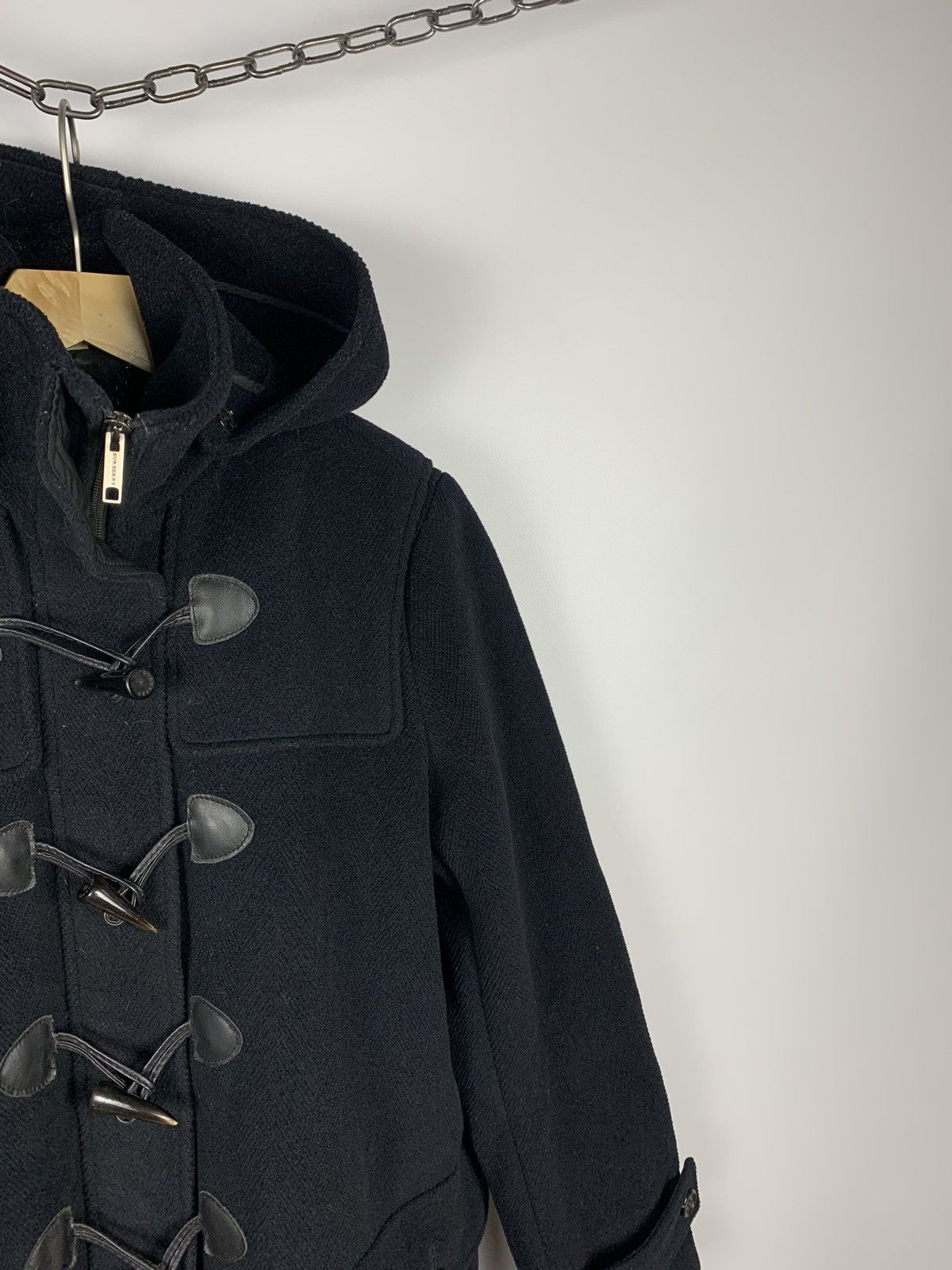 Burberry Burberry London Duffle Coat Wool Sz IT 46 Black Hooded 90’s Size L / US 10 / IT 46 - 5 Thumbnail