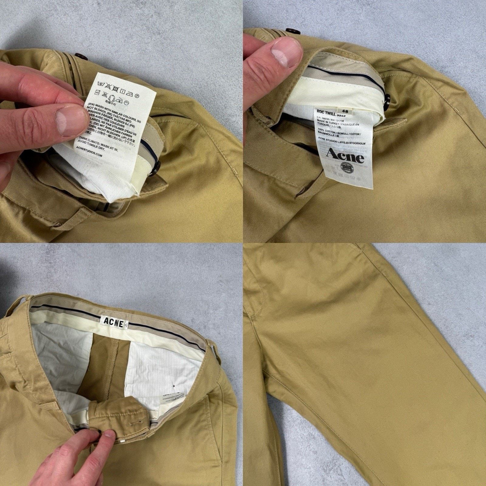 Acne Studios Acne Studios Rock Twill Chino Pants Beige Size 48 Size US 32 / EU 48 - 21 Thumbnail