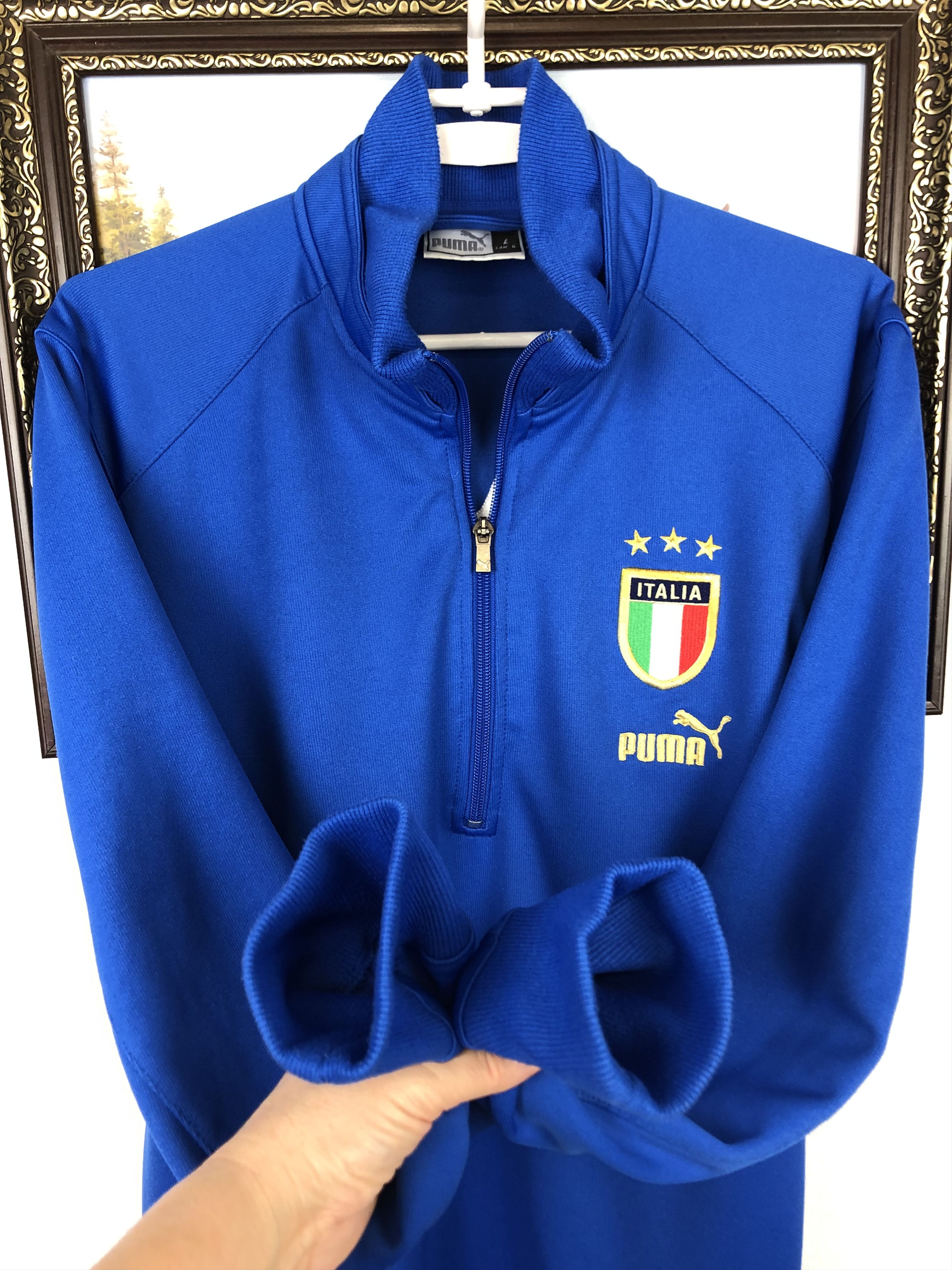 Vintage Vintage Puma Italy Football Jacket Soccer Track Top National Size US L / EU 52-54 / 3 - 3 Thumbnail