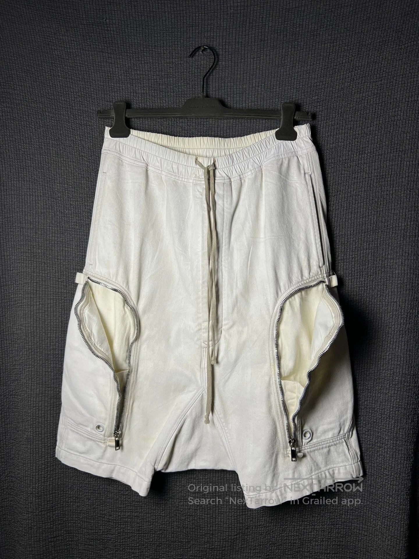 Rick Owens Rick Owens White Waxed Shorts. Size US 38 / EU 54 - 4 Thumbnail
