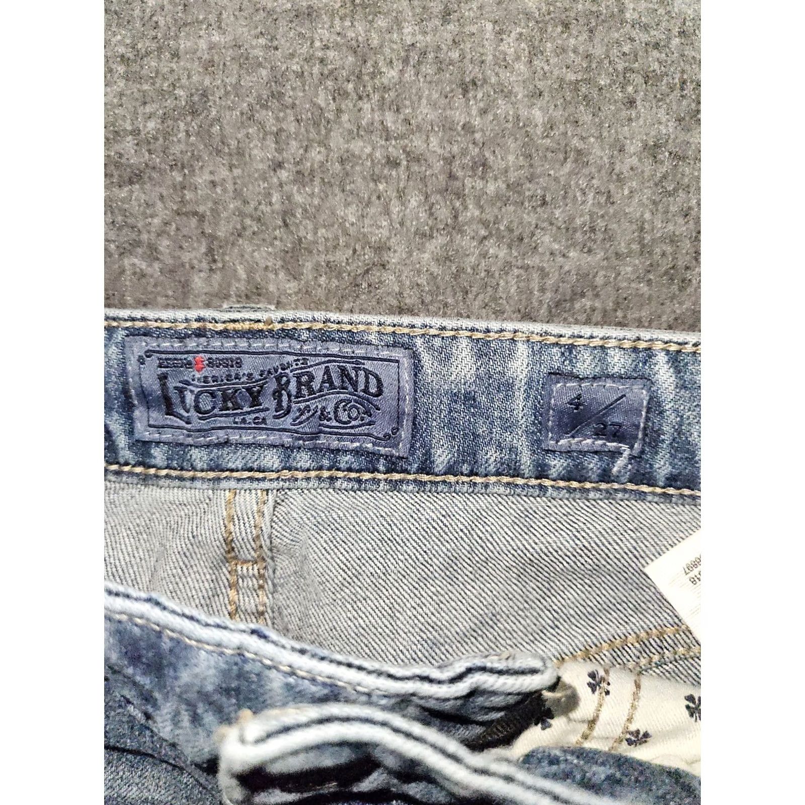 Lucky Brand Lucky Brand Bridgette Skinny Jeans Women's 4 Regular High Rise Blue Embroidered Denim Jeans 90s City Preppy Girls/Womens Size 27" / US 4 / IT 40 - 3 Thumbnail