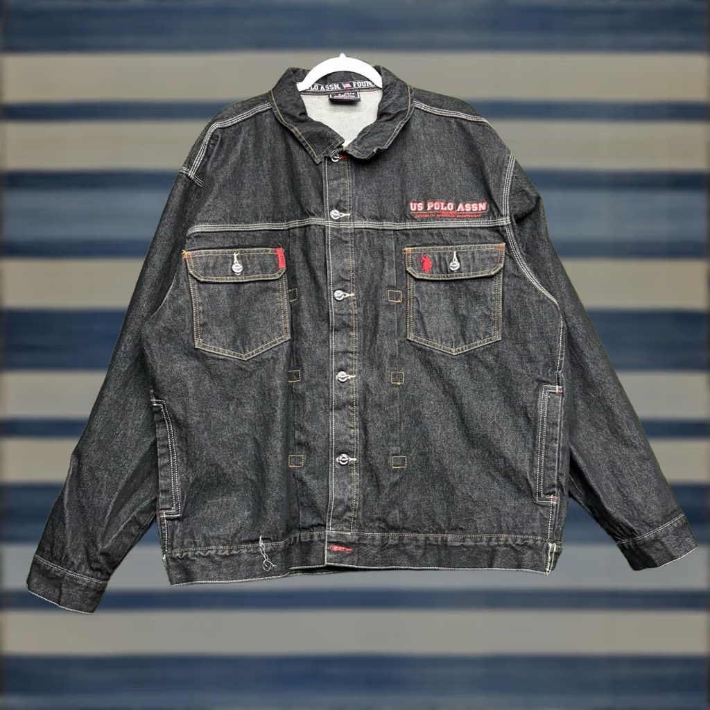 Vintage US Polo Assn. Jean Jacket Mens L Denim 90s Hip Hop Vintage Jacket Size US L / EU 52-54 / 3 - 1 Thumbnail