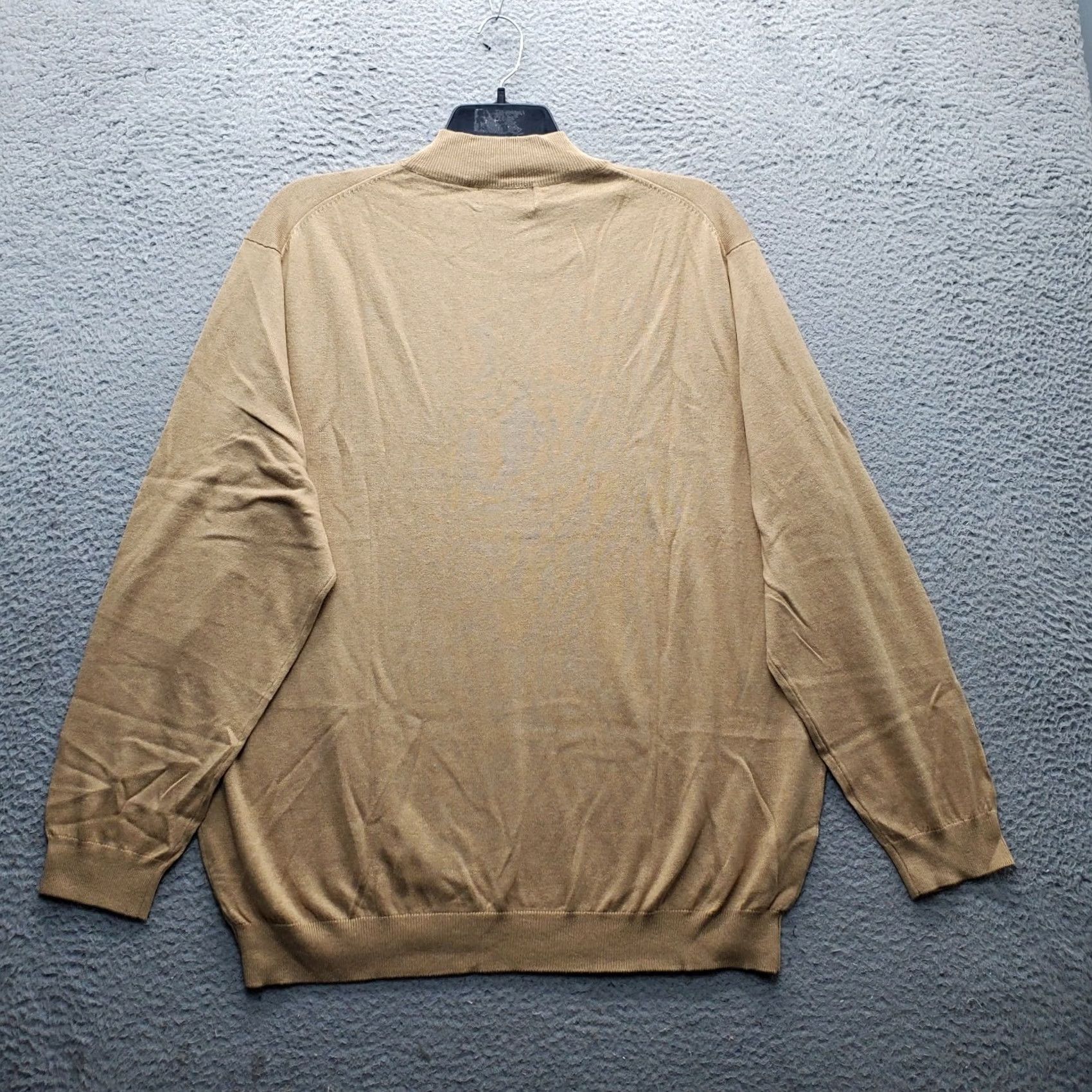 Vintage Paul Fredrick Sweater Mens 3XL Brown Knit Silk Long-Sleeve Mock Neck Pullover Size US XXL / EU 58 / 5 - 2 Thumbnail