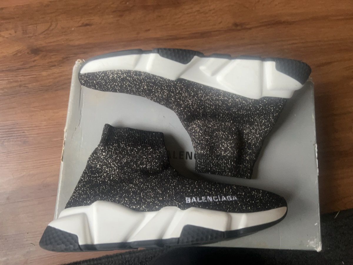 Balenciaga Balenciaga Speed Trainers Black gold glitter Size US 6 / IT 36 - 3 Thumbnail