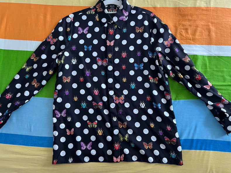 Versace Versace Casual fashion lapel butterfly-embellished silk sh Size S / US 4 / IT 40 - 2 Thumbnail