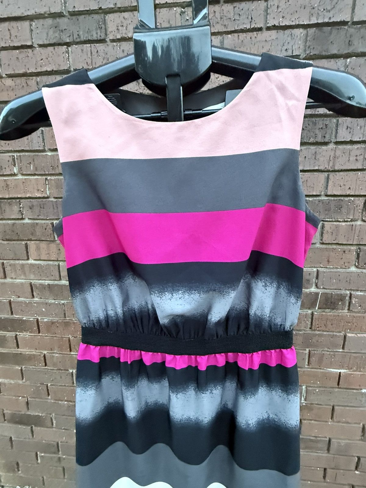 Loft Ann Taylor LOFT Striped Pink Gray Sleeveless Dress size XSP Size XS / US 0-2 / IT 36-38 - 3 Thumbnail