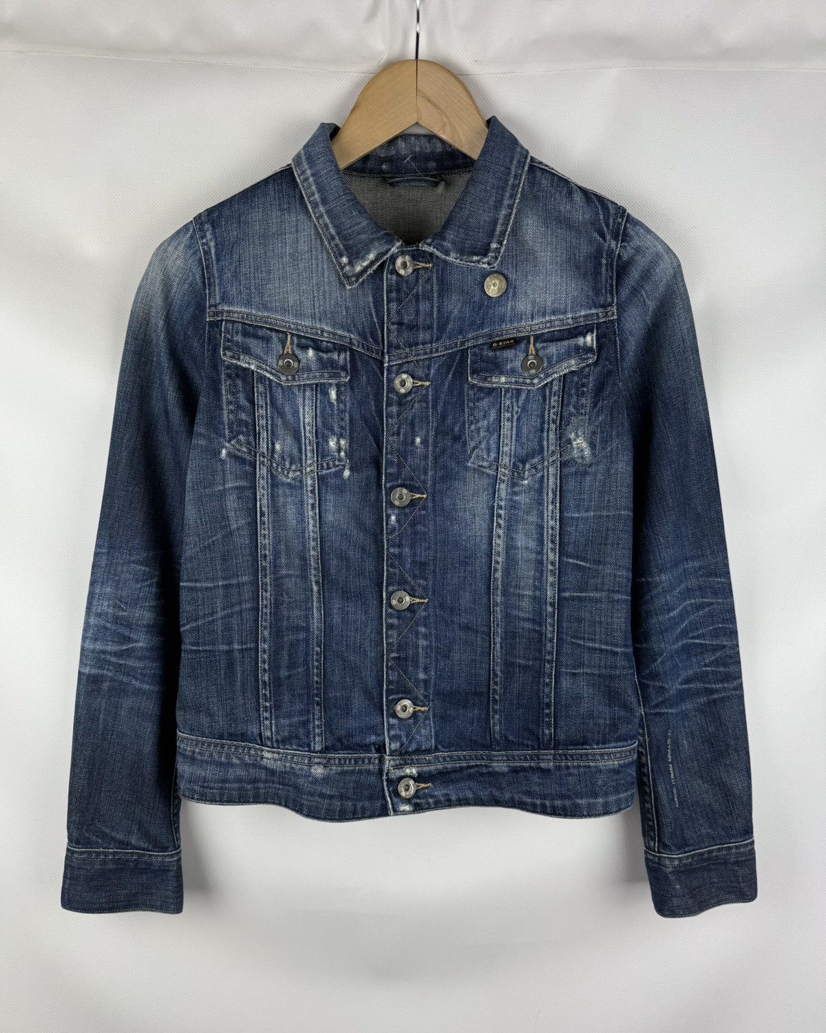 G-Star G Star Raw Ladie Slim Tailor Denim Distressed Trucker Jacket Size S / US 4 / IT 40 - 1 Thumbnail