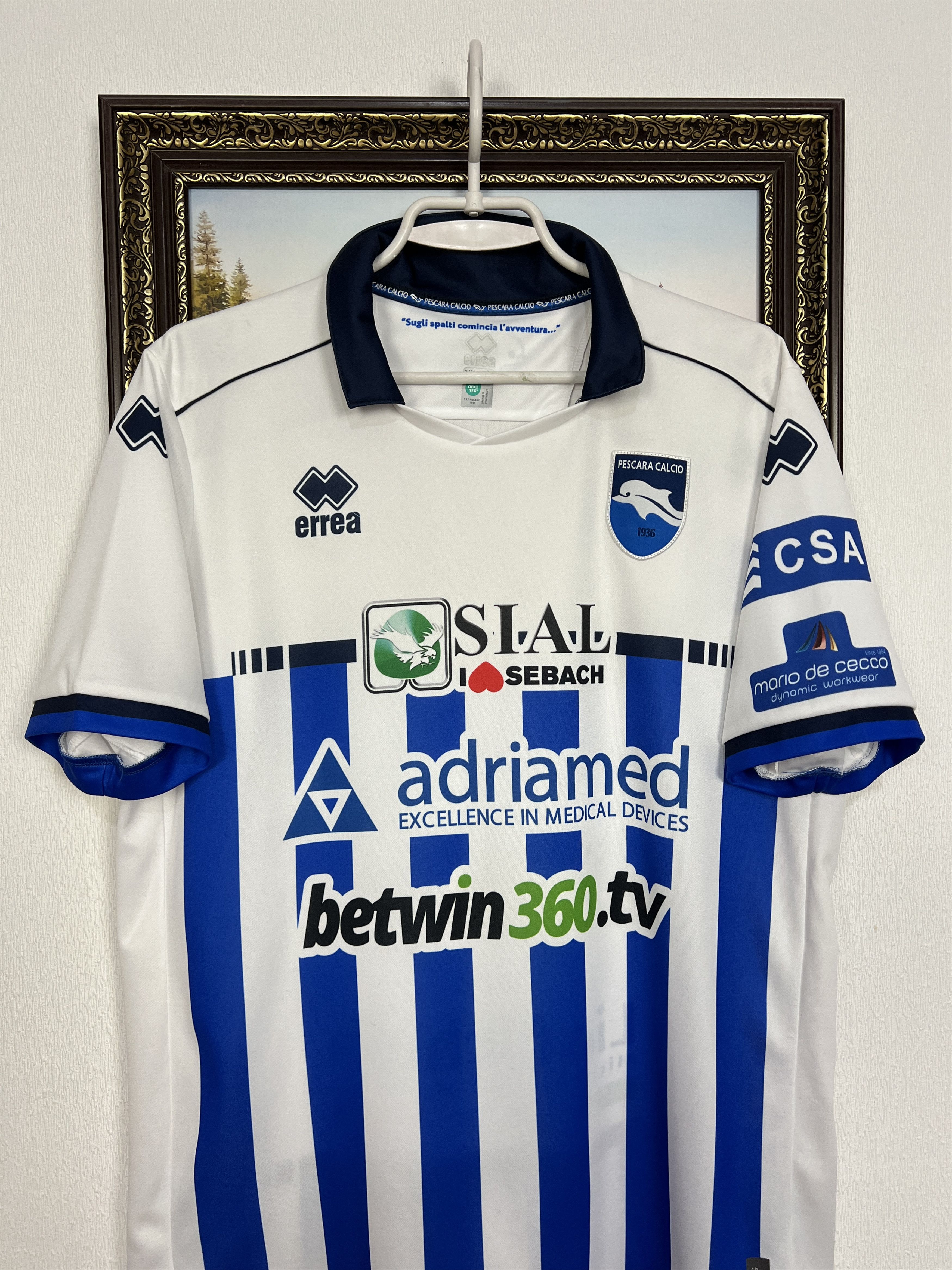 Errea Pescara football shirt Soccer Errea Maglia Jersey Trikot Size US L / EU 52-54 / 3 - 2 Thumbnail