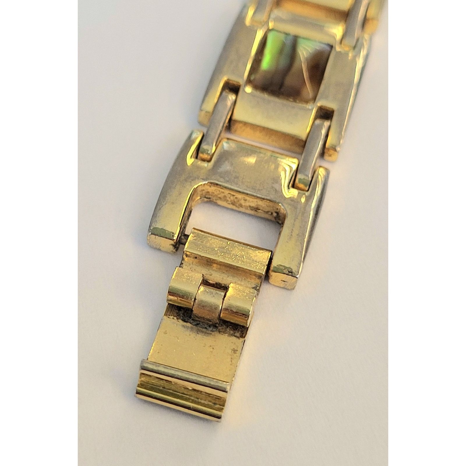 Other Gold Abalone Link Bracelet Vintage Chunky Size ONE SIZE - 3 Thumbnail