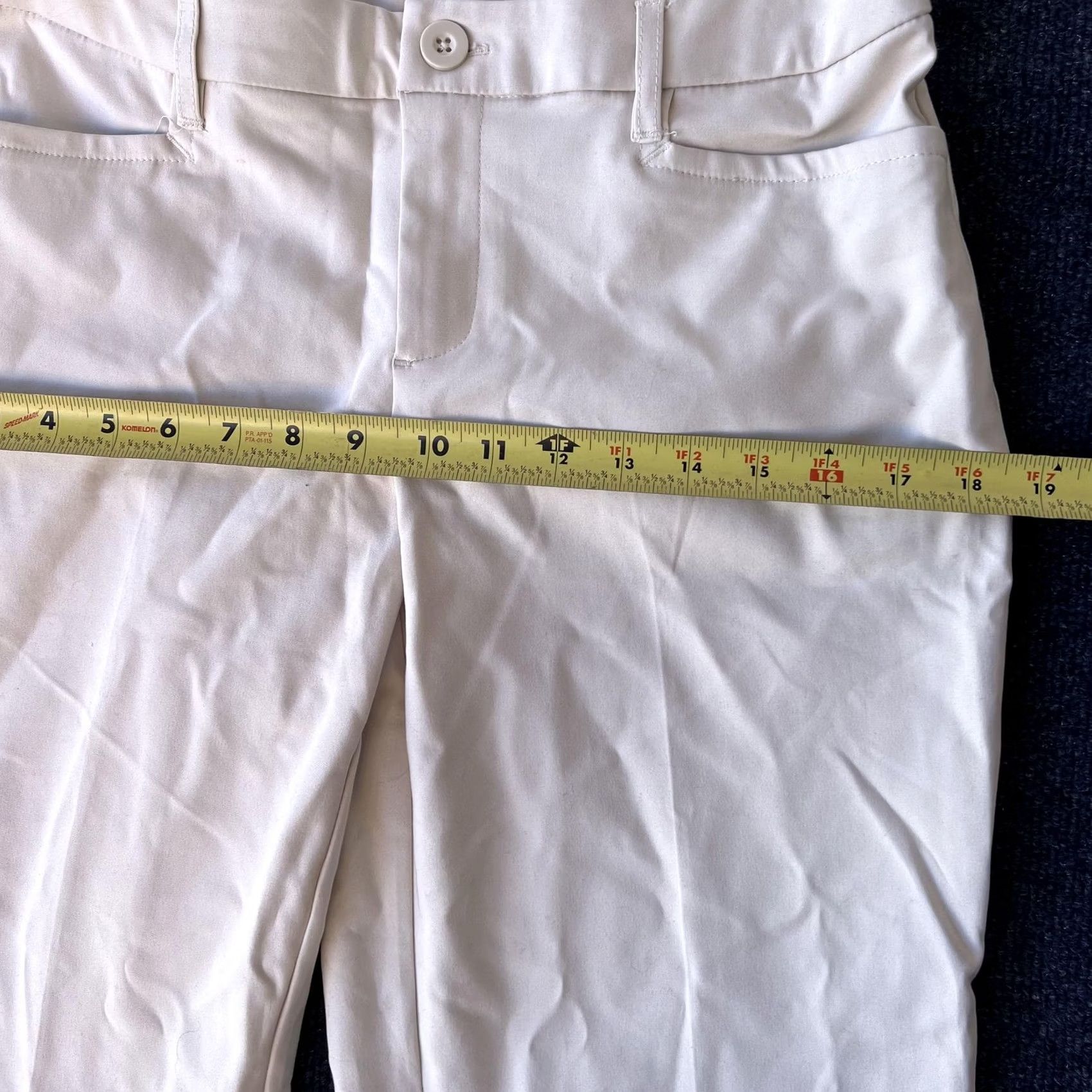 Vintage Christopher & Banks Pants Womens 10P Petite White Dress Pants Slim Fit Straight Leg with Pockets Size 32" / US 10 / IT 46 - 4 Thumbnail