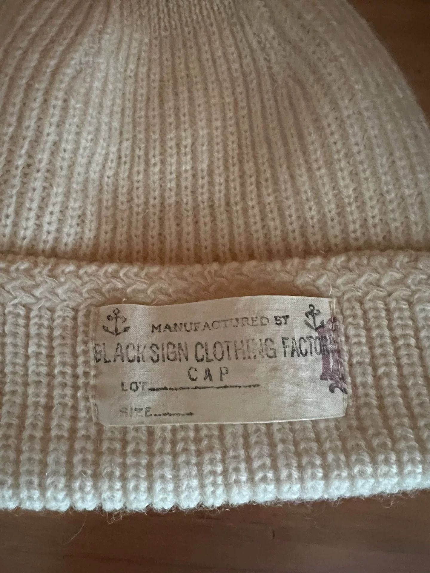 BLACK SIGN Black Sign 100% Wool Knit Cap Size ONE SIZE - 3 Thumbnail
