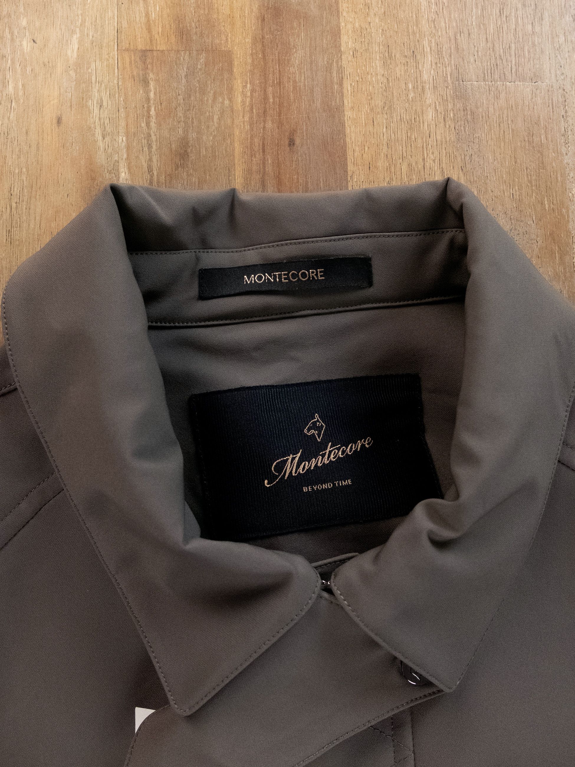 MONTECORE Italy khaki green nylon coat jacket Large